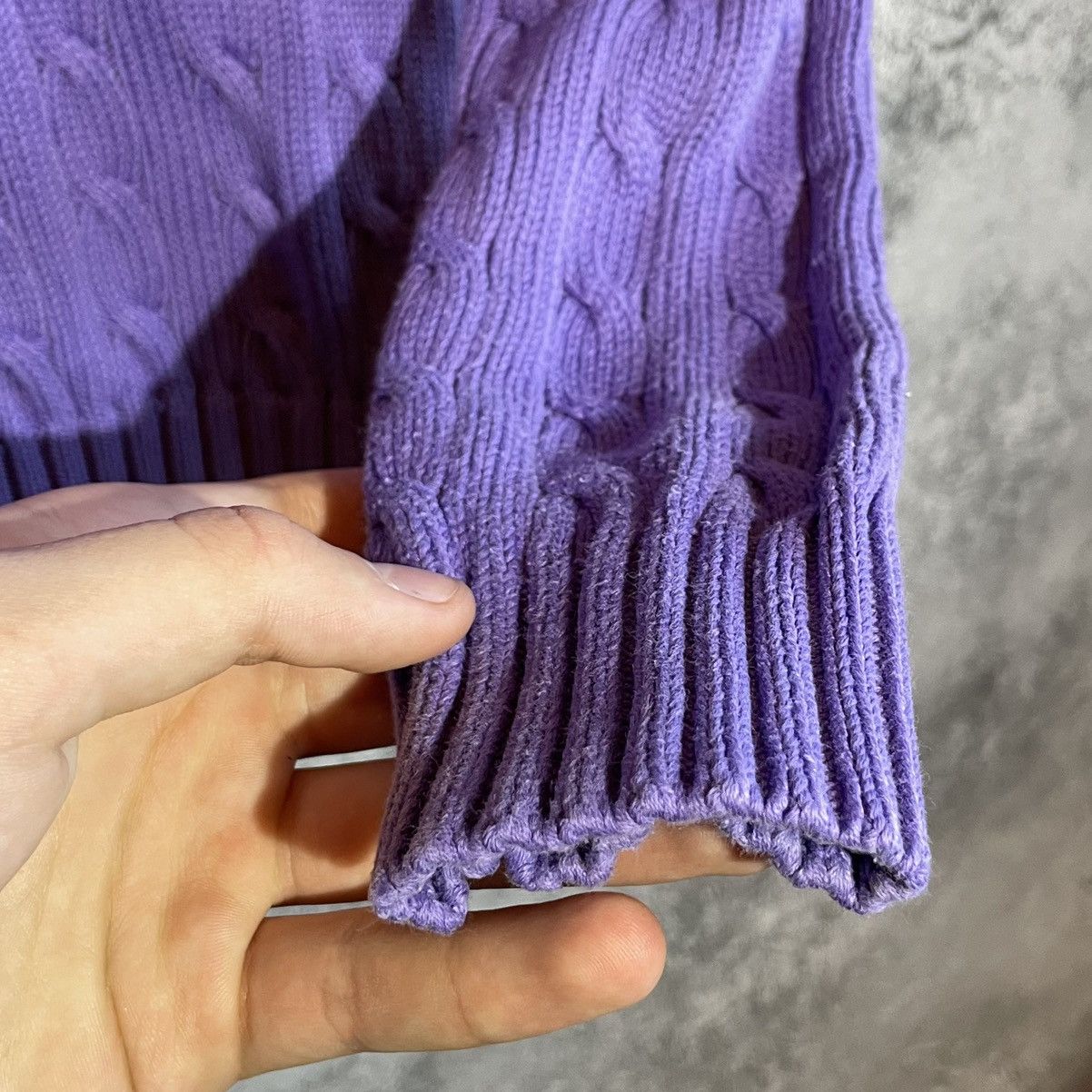 Polo Ralph Lauren Polo Ralph Lauren Sport Cable Knit V-Neck Sweater Purple Size S / US 4 / IT 40 - 8 Thumbnail