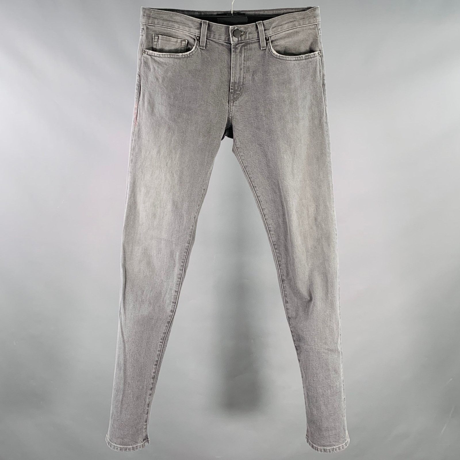 Other Tyler Grey Cotton Blend Selvedge Denim Slim Tapered Jeans Size US 31 - 1 Thumbnail