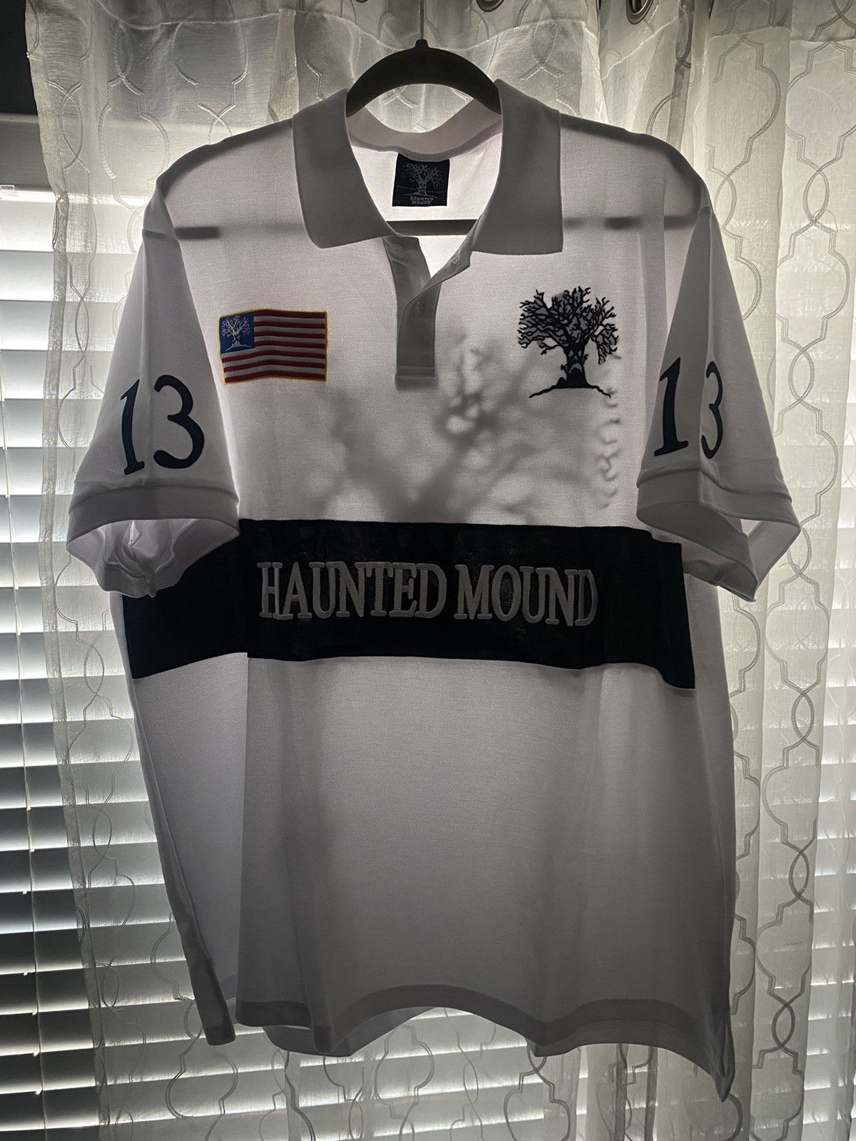 image of Sematary Haunted Mound Bloody Angel Polo in White, Men's (Size 2XL)