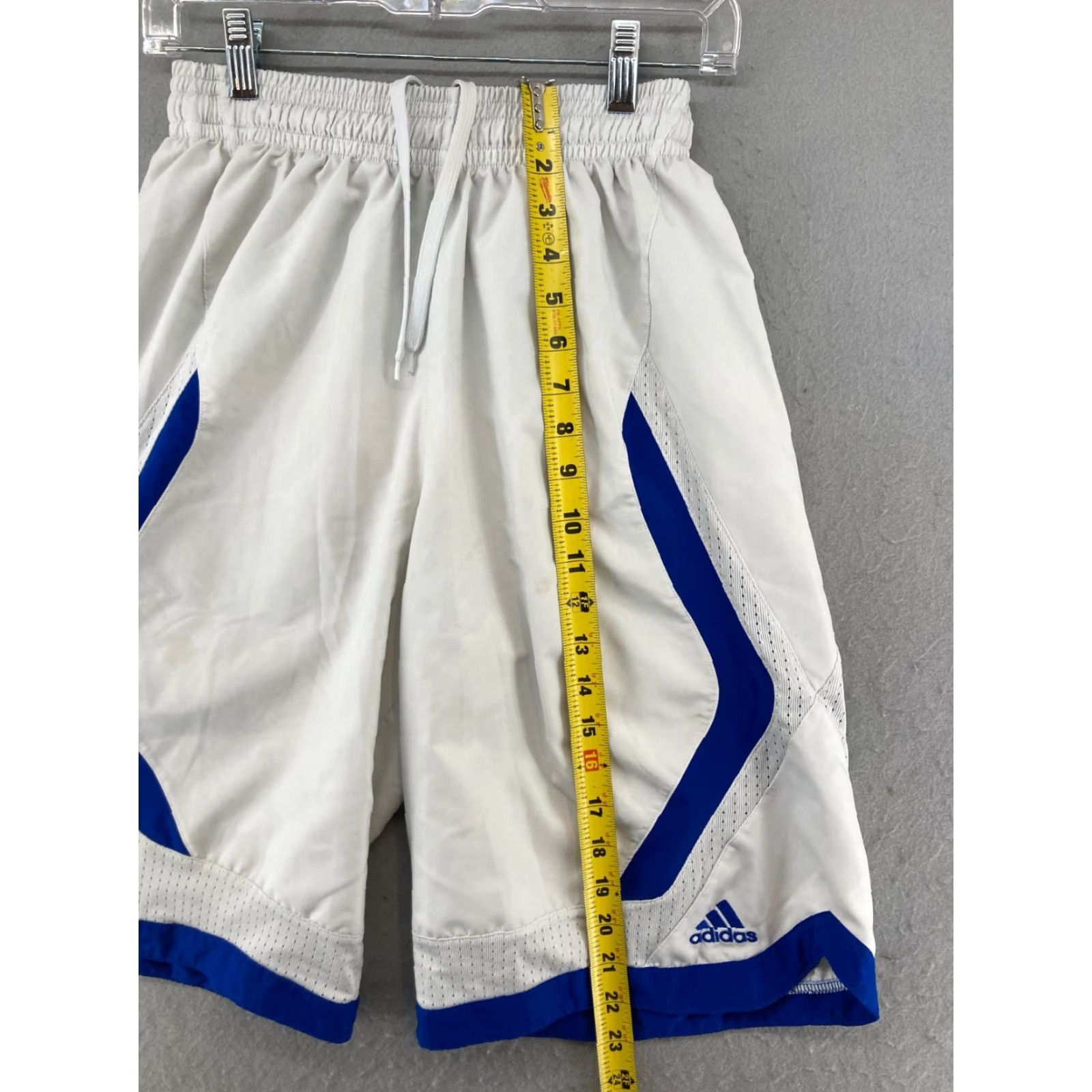 Adidas Adidas Mens Basketball Shorts White Small Athletic Drawstring Size US 29 - 3 Thumbnail
