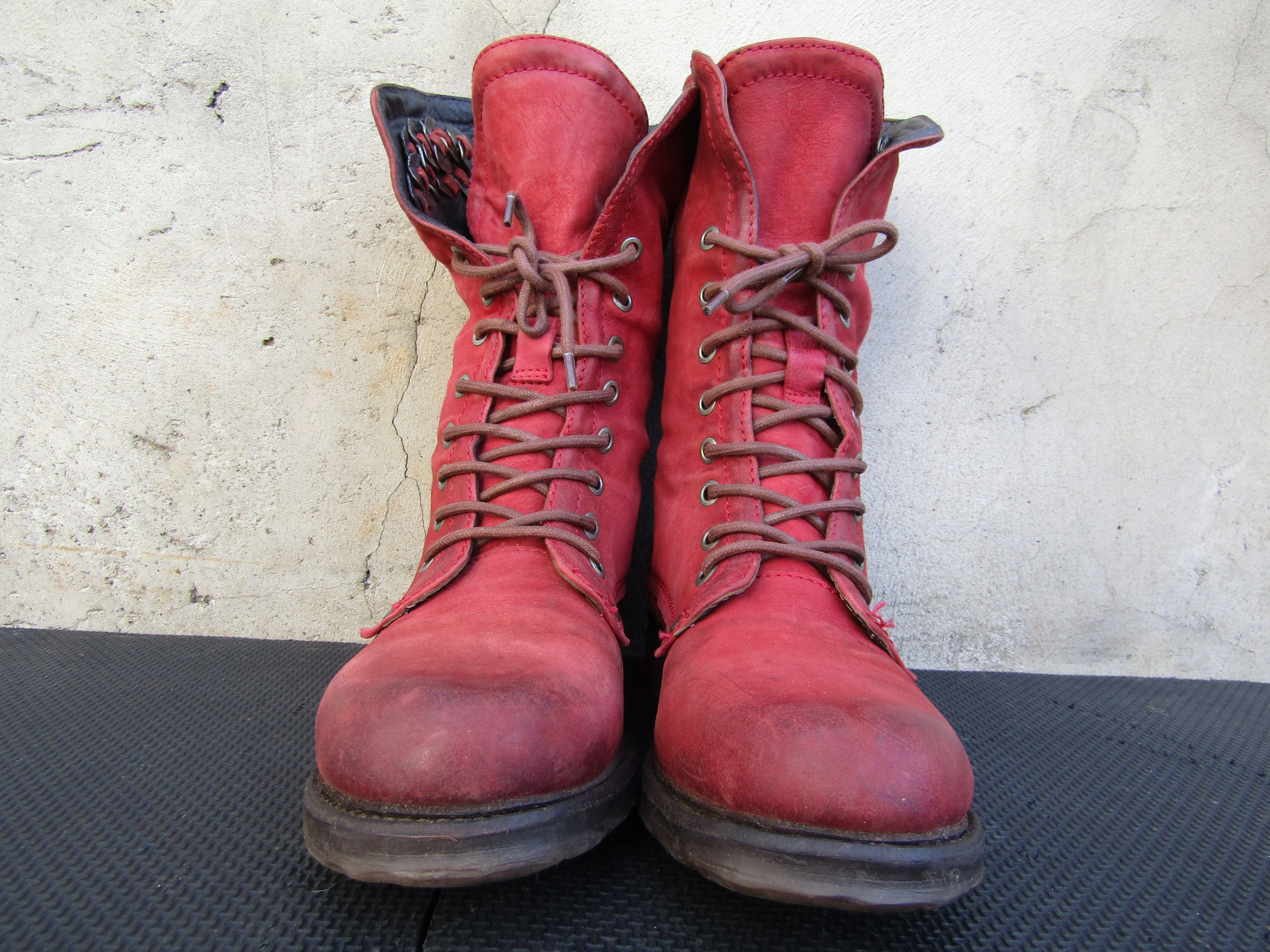 A.S.98 Airstep A.S.98 Red Combat Lace Up Leather Block Size US 9 / IT 39 - 4 Thumbnail
