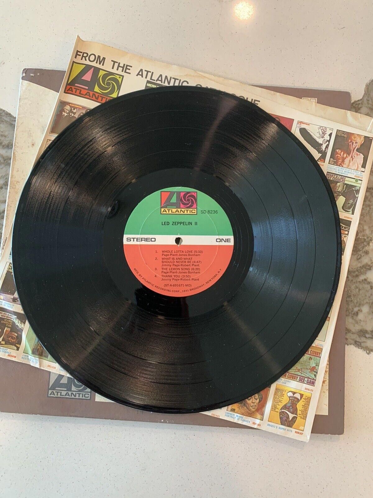 Designer LP Record 33 1/3 Led Zeppelin II #8236 Gold Award Sticker Size ONE SIZE - 5 Thumbnail