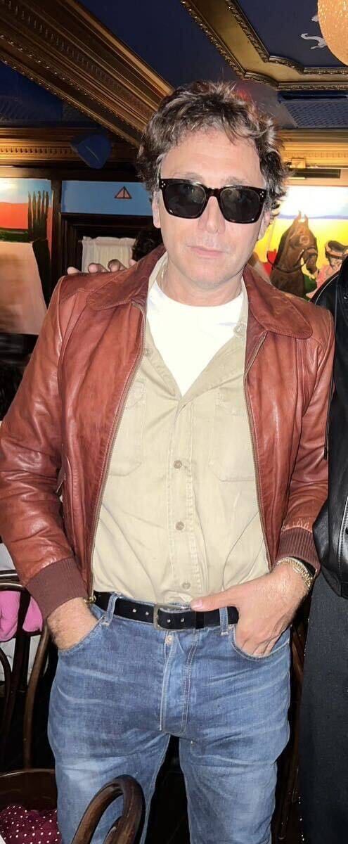 Hedi Slimane × Saint Laurent Paris FW16 Western Cognac Brown Leather Bomber Jacket Size US S / EU 44-46 / 1 - 6 Thumbnail