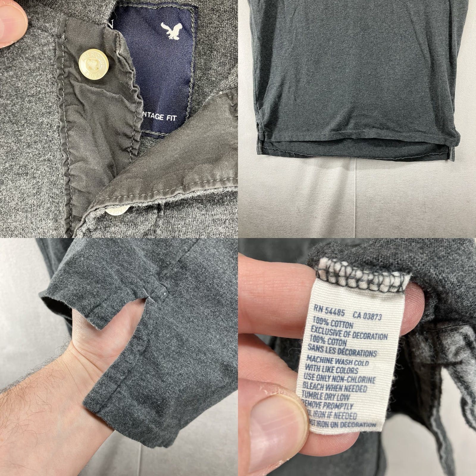 American Eagle Outfitters American Eagle Outfitters Polo Adult Large Gray Embroidered Logo Cotton Short Sleeve Classic Fit 31in 42in Chest USA Preppy Mens Size US L / EU 52-54 / 3 - 8 Thumbnail