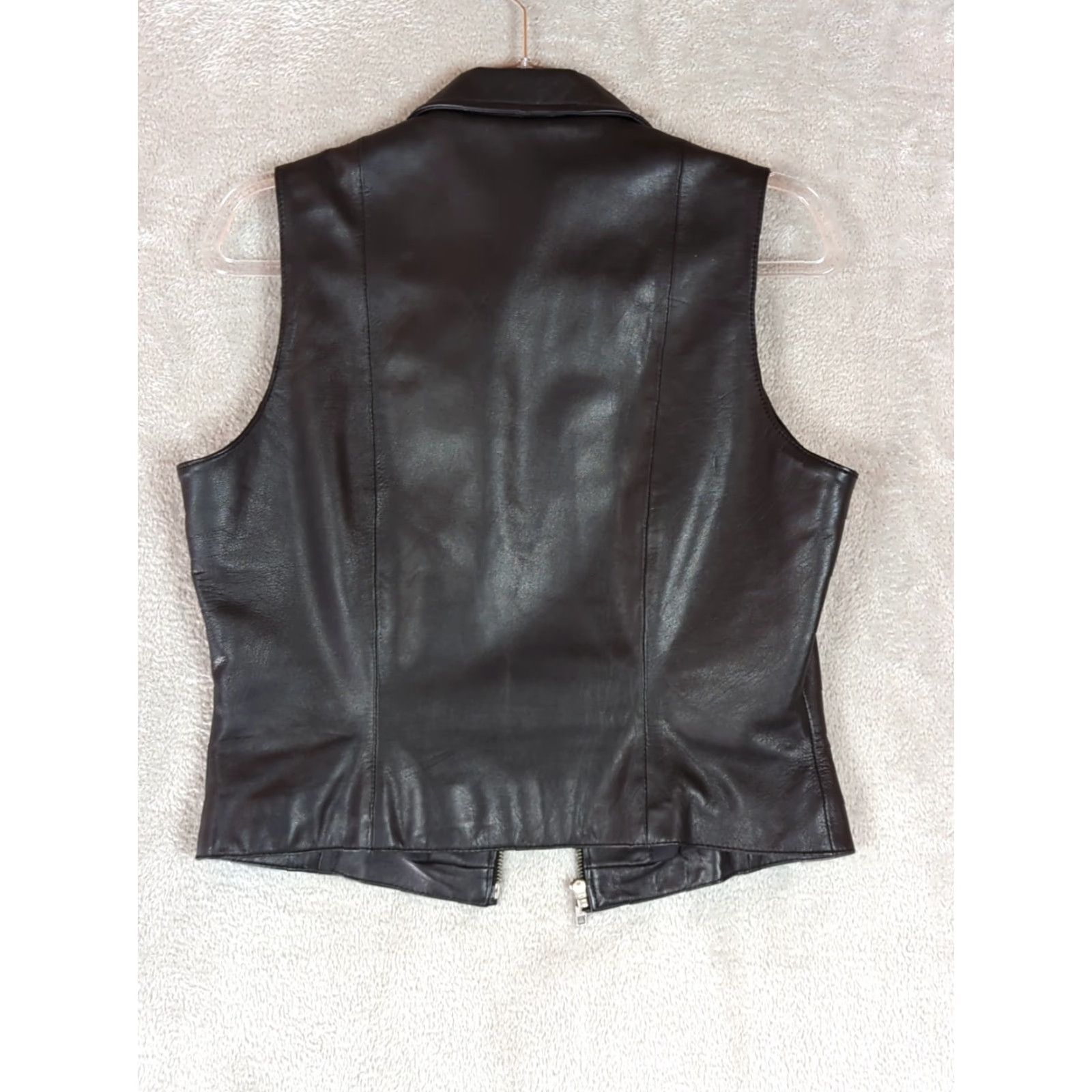 Vintage VINTAGE Wilsons Leather Vest Sleeveless Black Zip Front Fitted Womens L Biker Goth Shirt Size L / US 10 / IT 46 - 7 Thumbnail