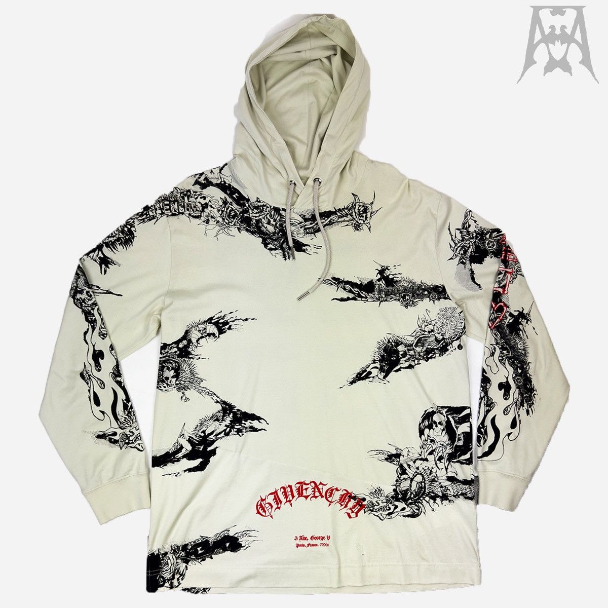 Givenchy Givenchy Gothic Oversized Jersey Hoodie Size US S / EU 44-46 / 1 - 1 Thumbnail