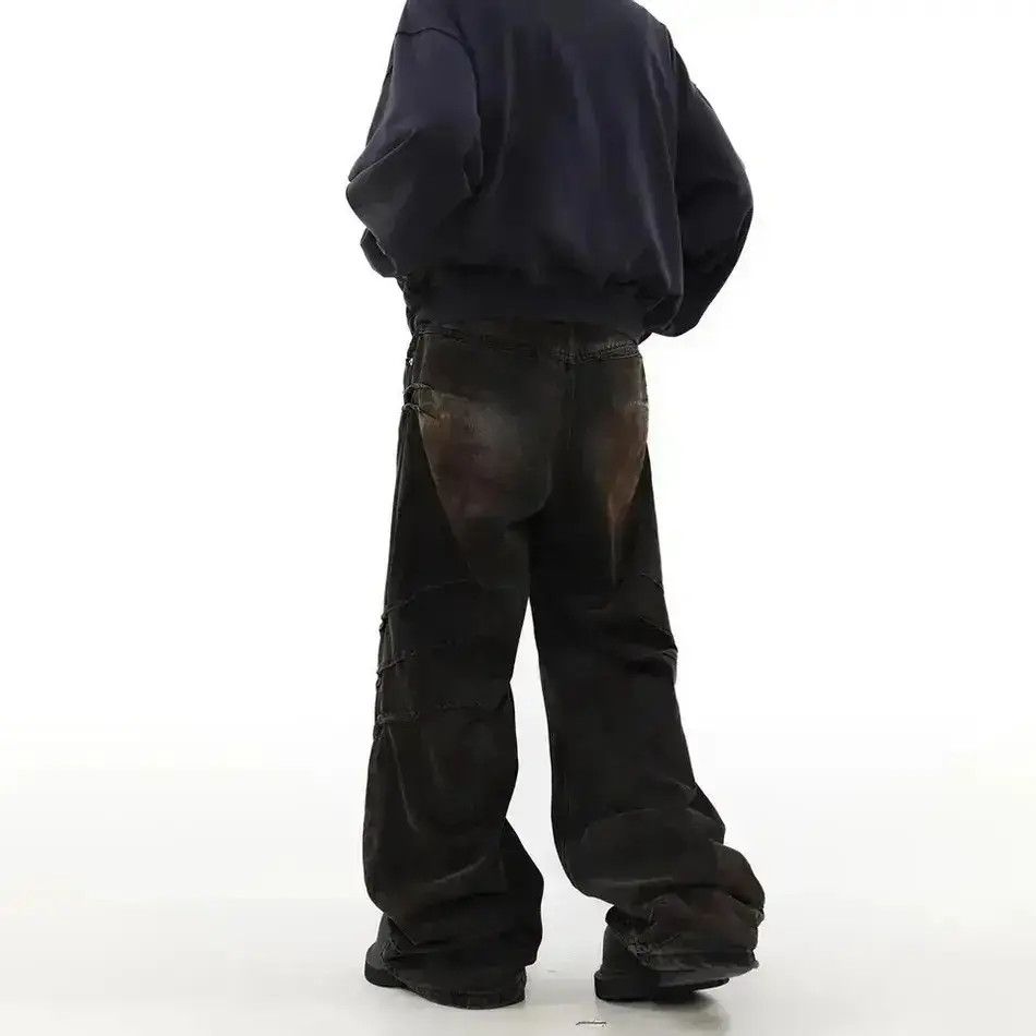 Japanese Brand Streetwear Washed Gradient Wide Leg Jeans Design Trousers Size US 32 / EU 48 - 3 Thumbnail