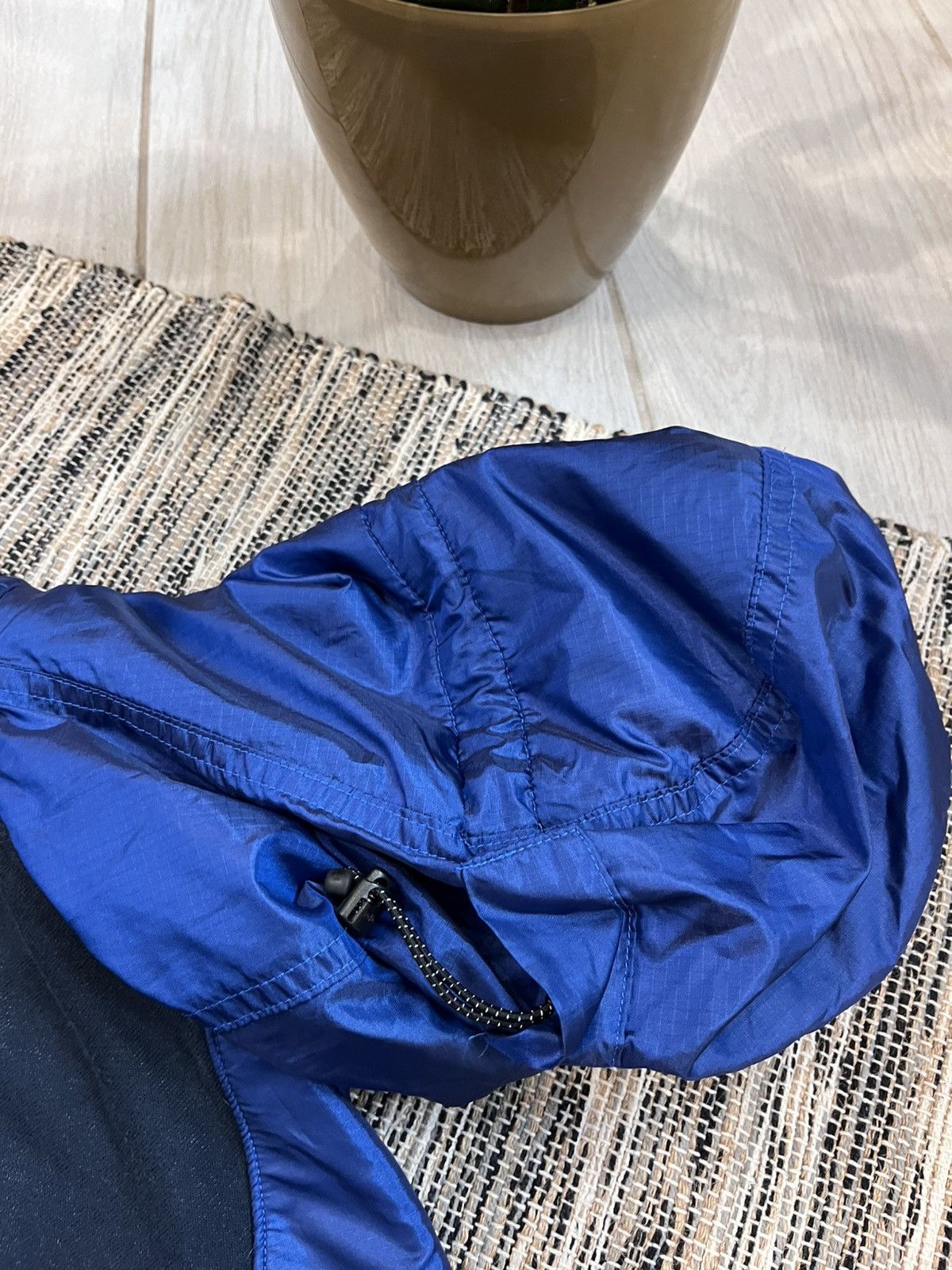 Nike × Vintage Vintage Nike zip Hoodie navy faded nylon hood minimalistic Size US L / EU 52-54 / 3 - 18 Thumbnail
