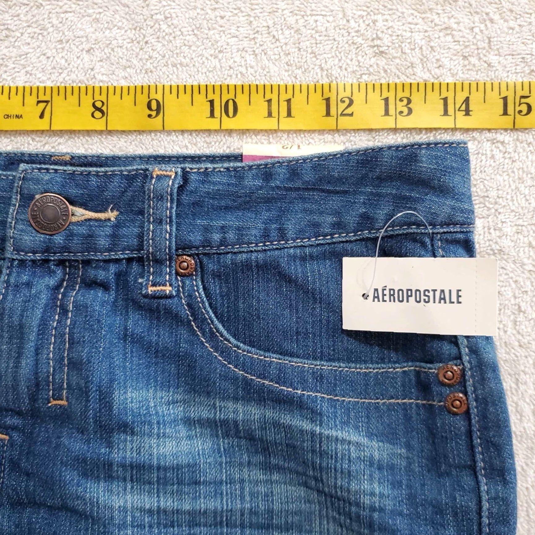 Vintage Aéropostale Skort Women 1/2 Mid Blue NWT MSRP 34.50 Skirt Short Jeans Style Size 25" / US 0 / IT 36 - 6 Thumbnail