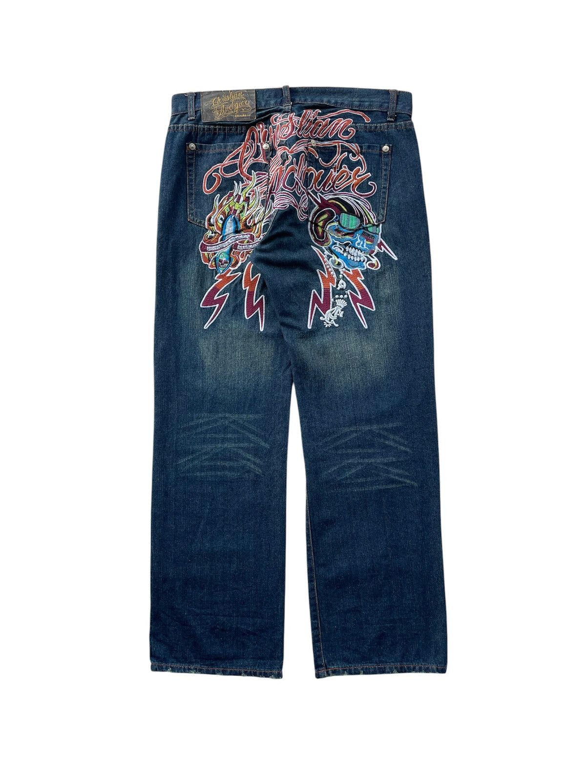 Vintage Christian Audigier - Embroidered Skull Jeans
