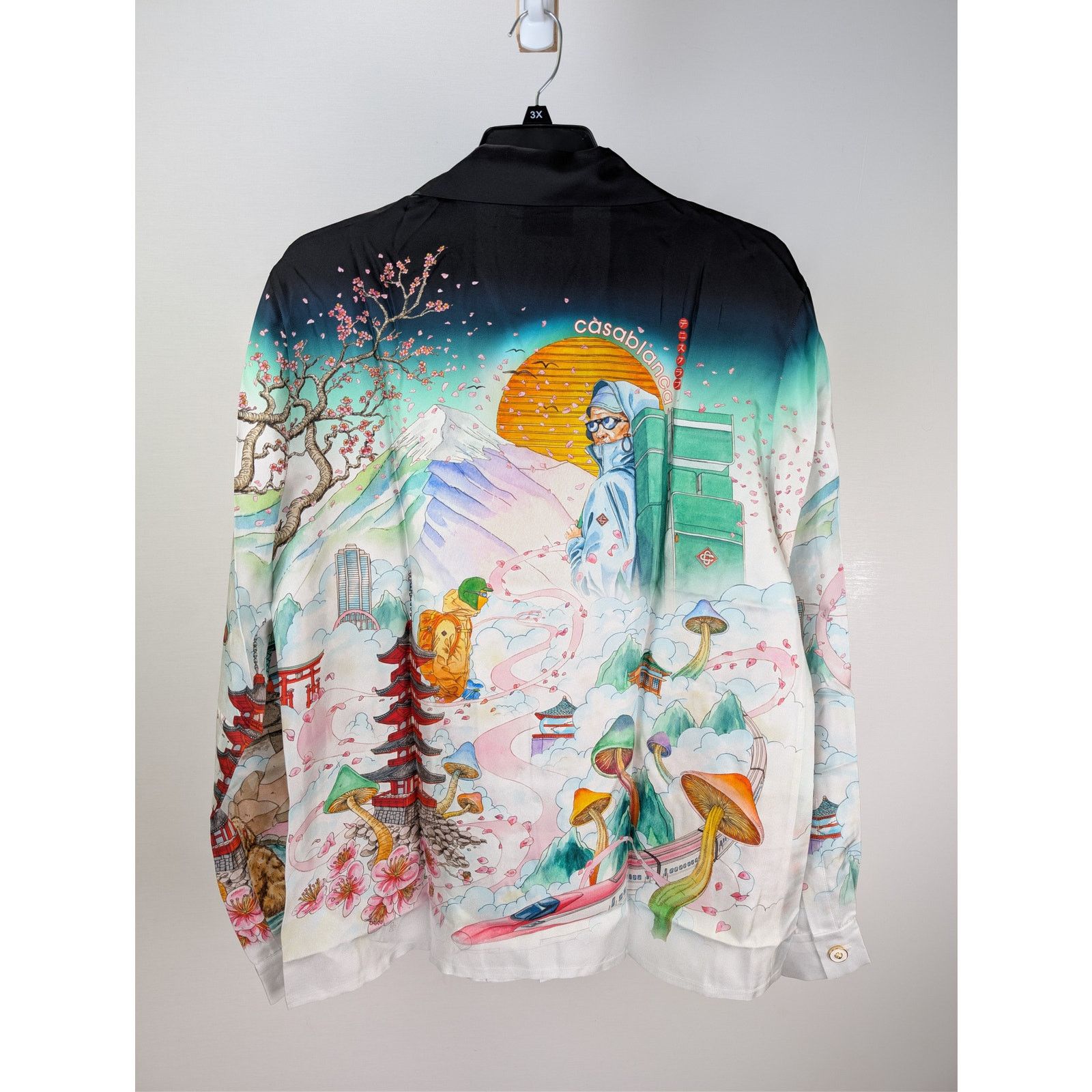 Casablanca o1rshd1 Silk Twill Cuban Collar Long Sleeve Shirt in Flowers Size US S / EU 44-46 / 1 - 10 Thumbnail