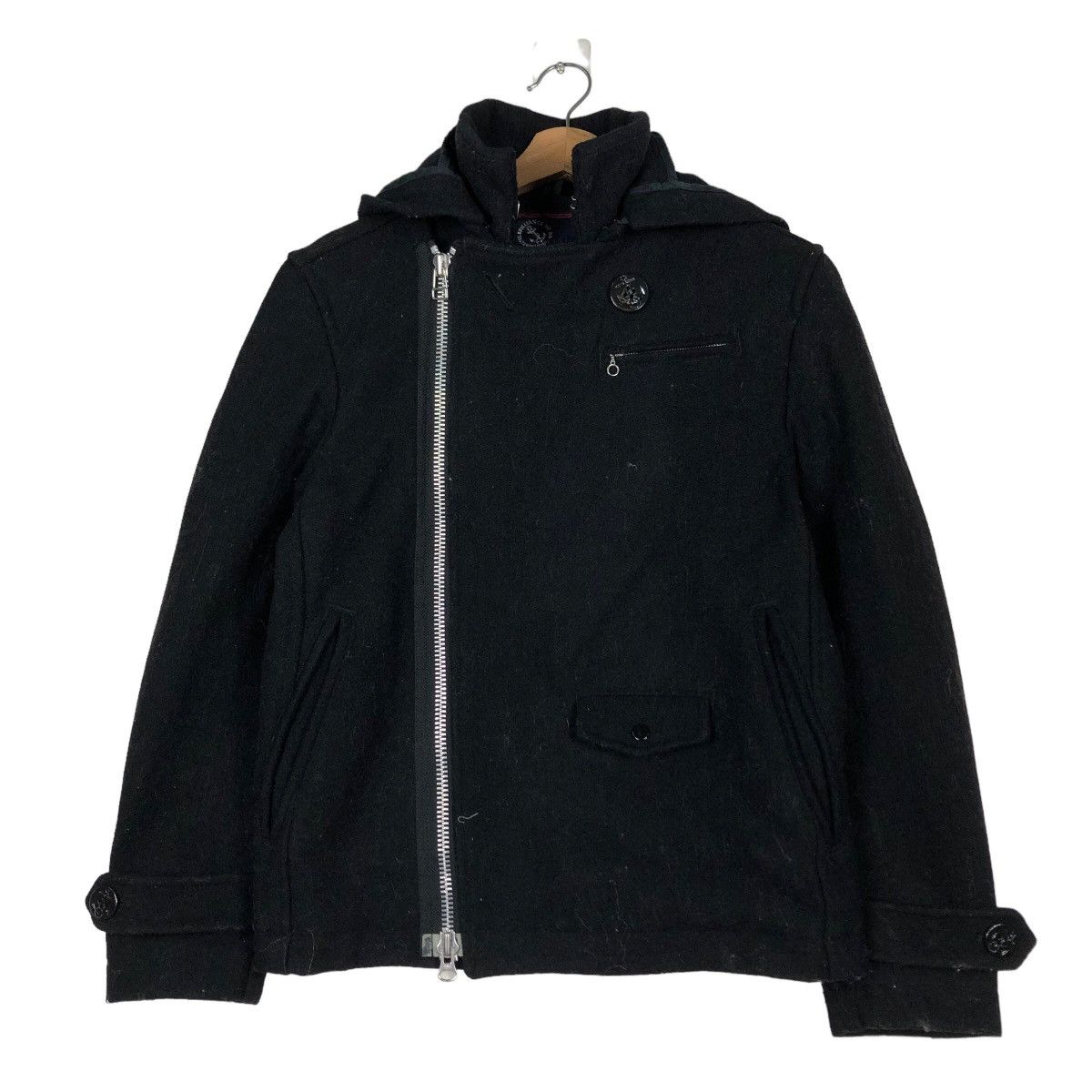 Japanese Brand 🔥Vintage Wool Biker Jacket Asymmetric Zipper CioPanic Japan Size US M / EU 48-50 / 2 - 1 Thumbnail