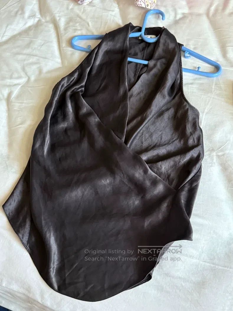 Other Helmut Lang size P Deep purple satin draped neck vest strap Size XS / US 0-2 / IT 36-38 - 2 Thumbnail