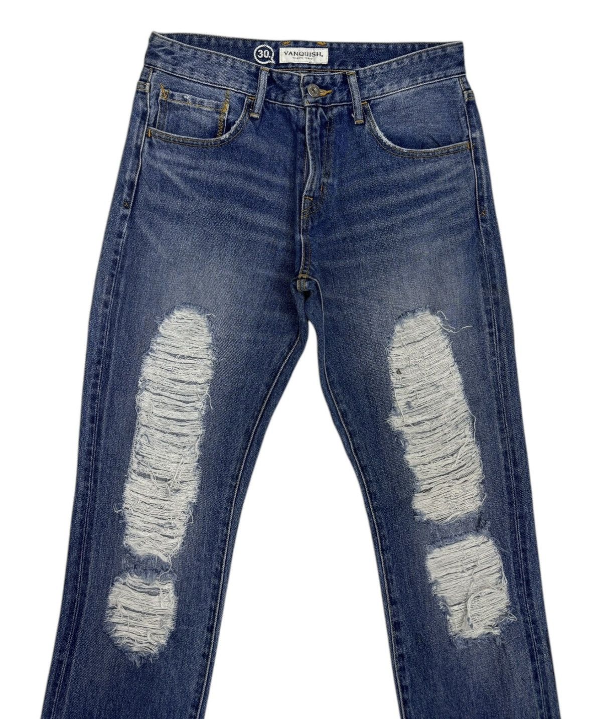 Japanese Brand × Vanquish Vintage Vanquish Ripped Regular Straight Jeans Size US 31 - 7 Thumbnail