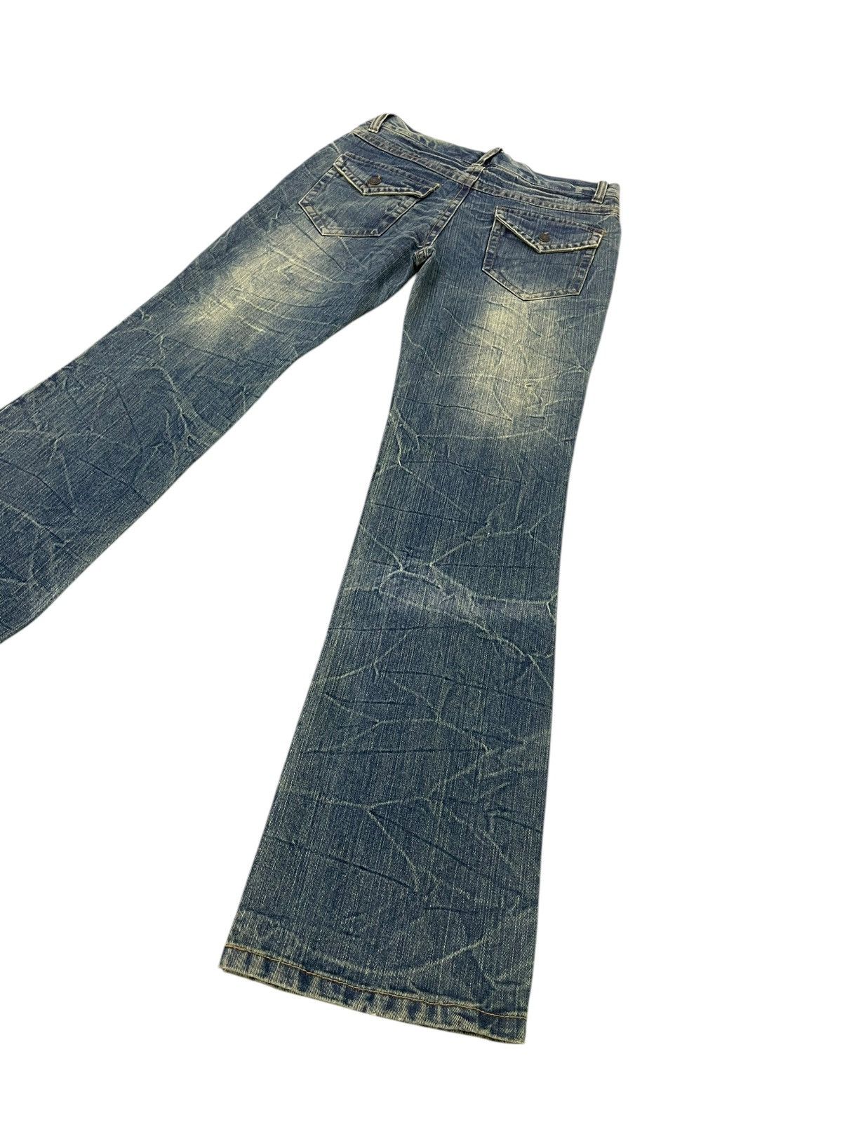 Japanese Brand New Flare Jeans Ghetto Distress Low Rise Boot Cut 1🟦0 Size US 31 - 12 Thumbnail