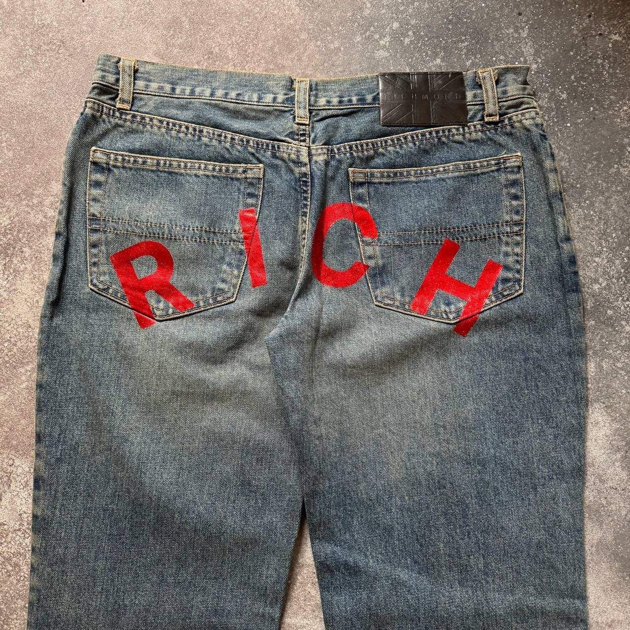 Hysteric Glamour John Richmond Vintage Faded Flared Jeans Y2K Size 31" - 2 Thumbnail