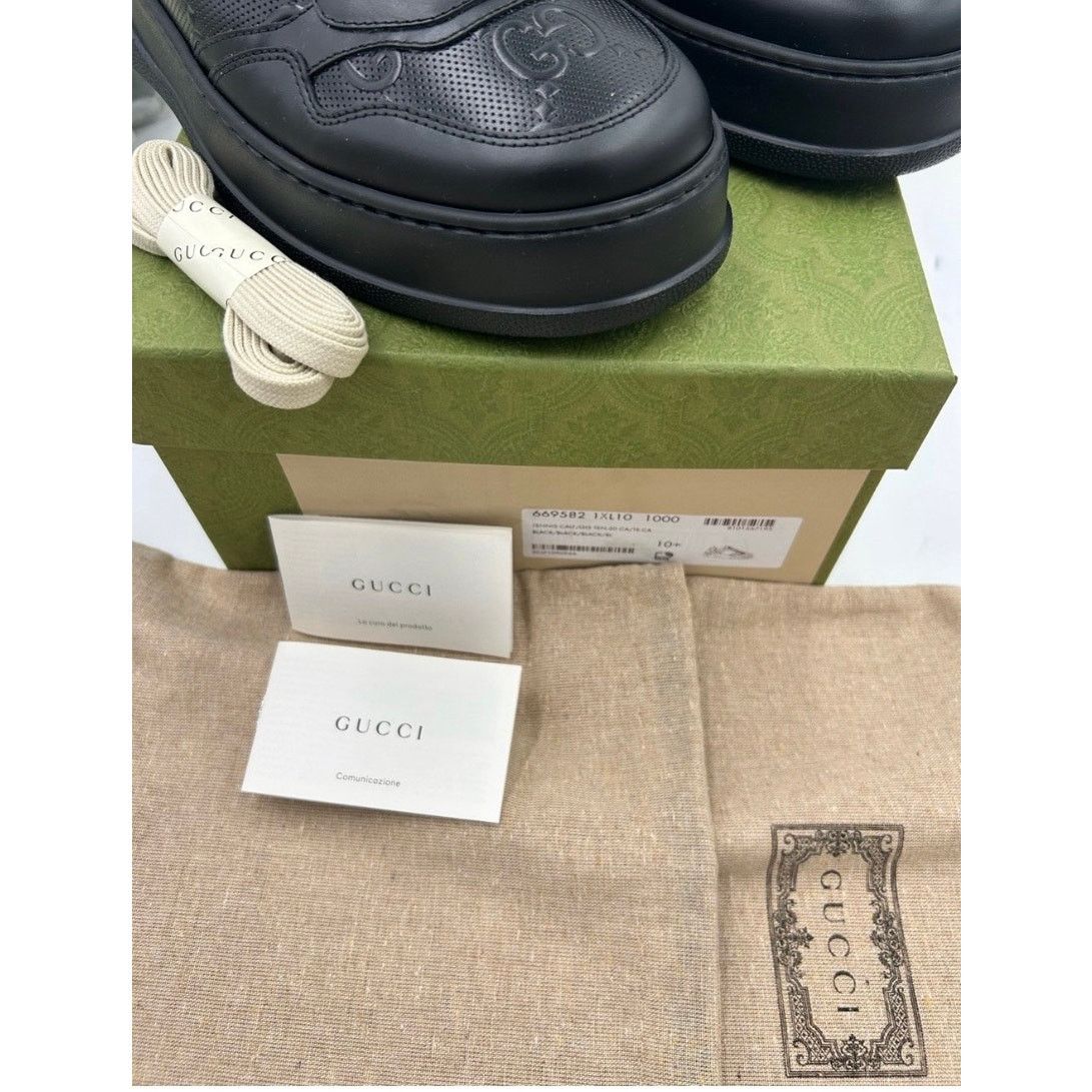 Gucci Men's Gucci, GG embossed leather sneakers size 10.5 Size US 11 / EU 44 - 5 Thumbnail