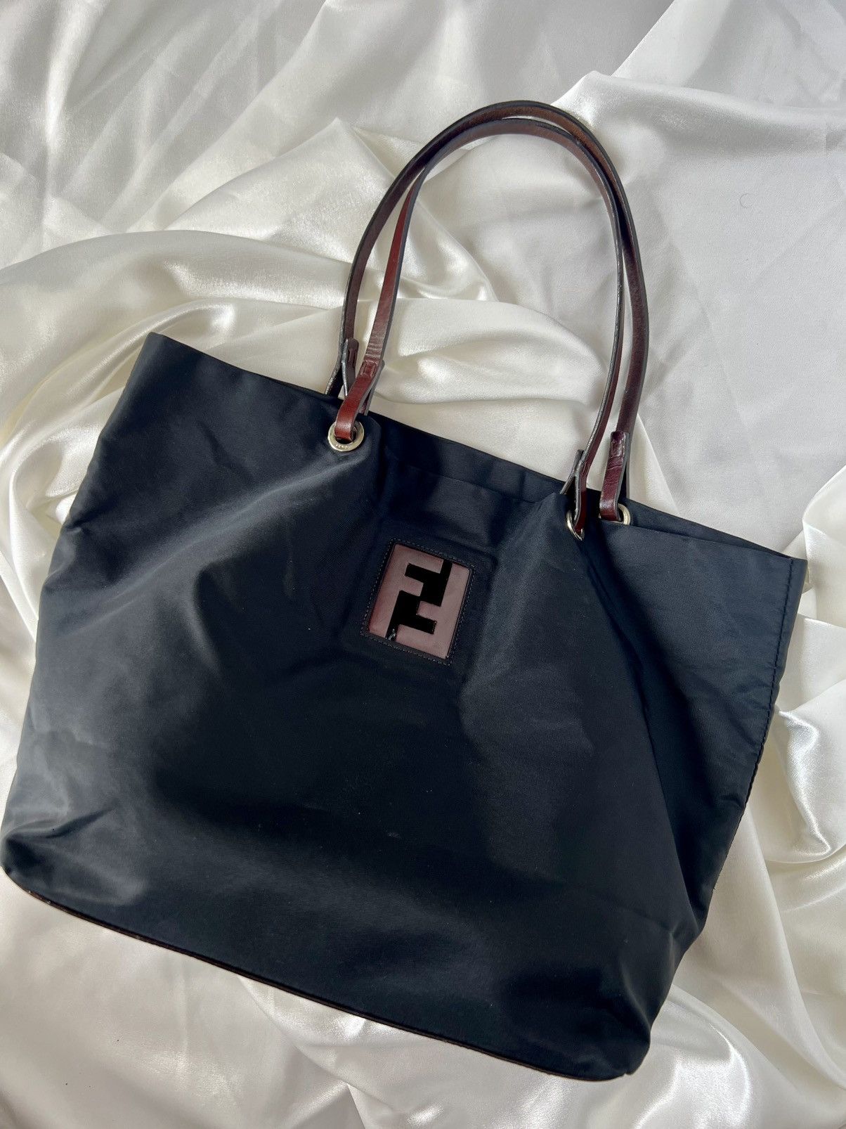 Fendi Fendi Nylon FF Logo Tote – Black Size ONE SIZE - 11 Thumbnail