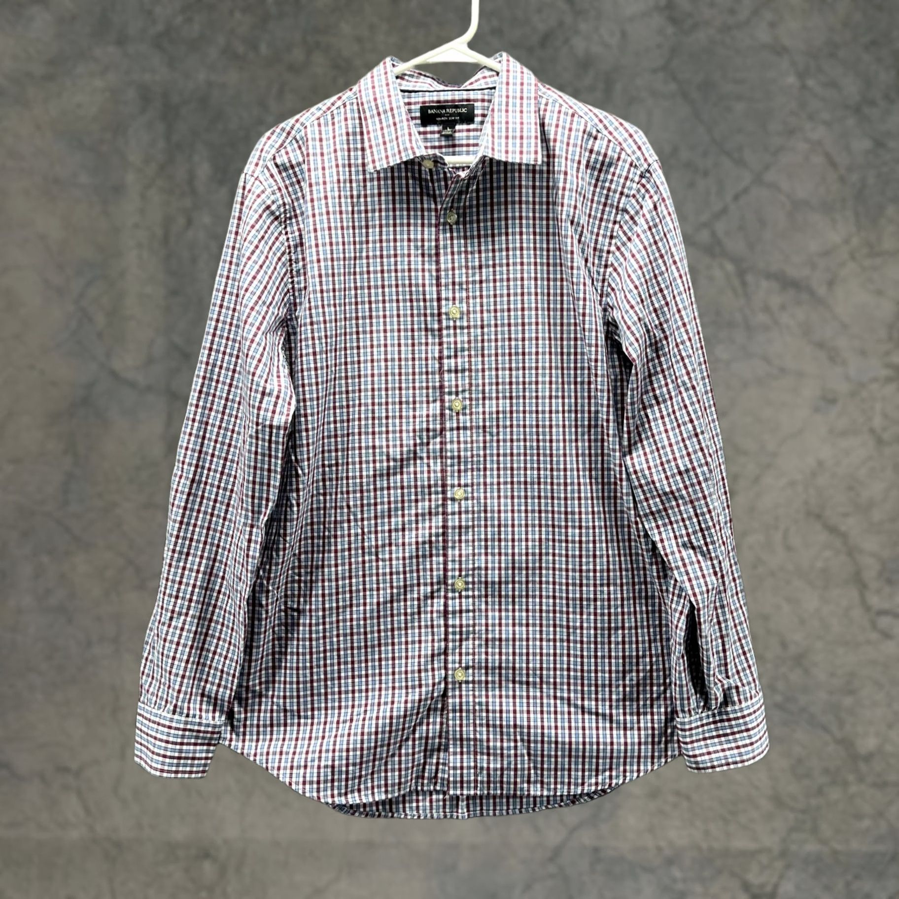 Banana Republic VINTAGE Banana Republic Shirt Men Large Adult White Red Slim Check Button Down Plaid Size US L / EU 52-54 / 3 - 1 Thumbnail