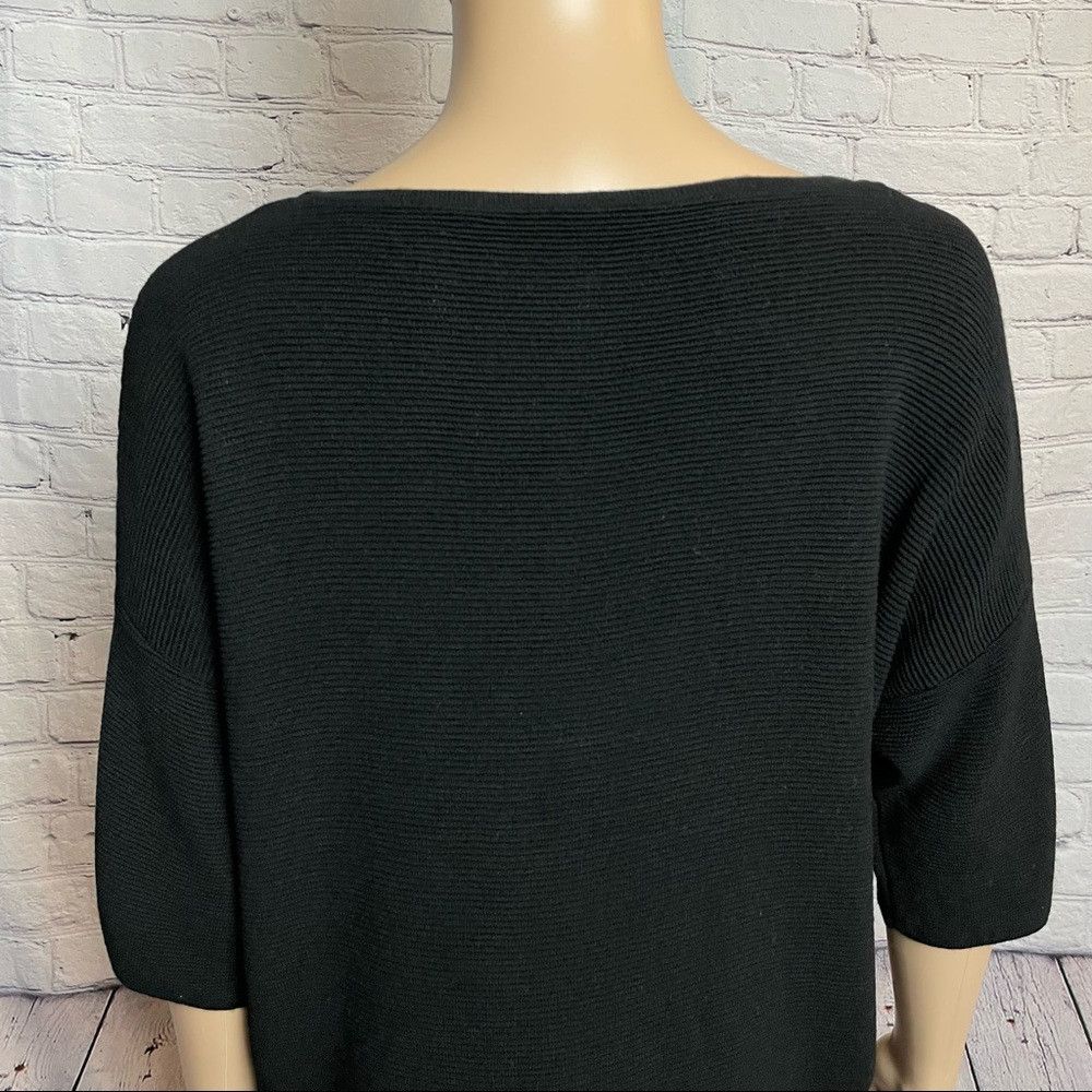 Chicos Chico's Side-Button Nicolette Pullover Black Knit Size 2 US Size L / US 10 / IT 46 - 7 Thumbnail