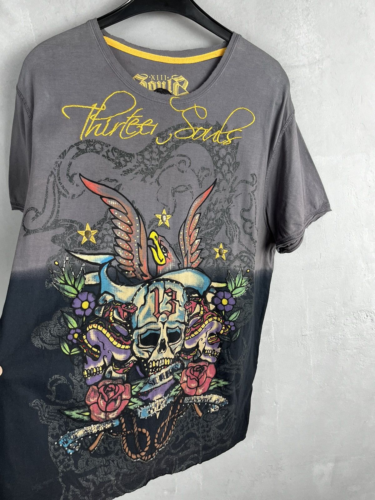 Designer × Vintage Skull t shirt Ed hardy style Size US XL / EU 56 / 4 - 3 Thumbnail