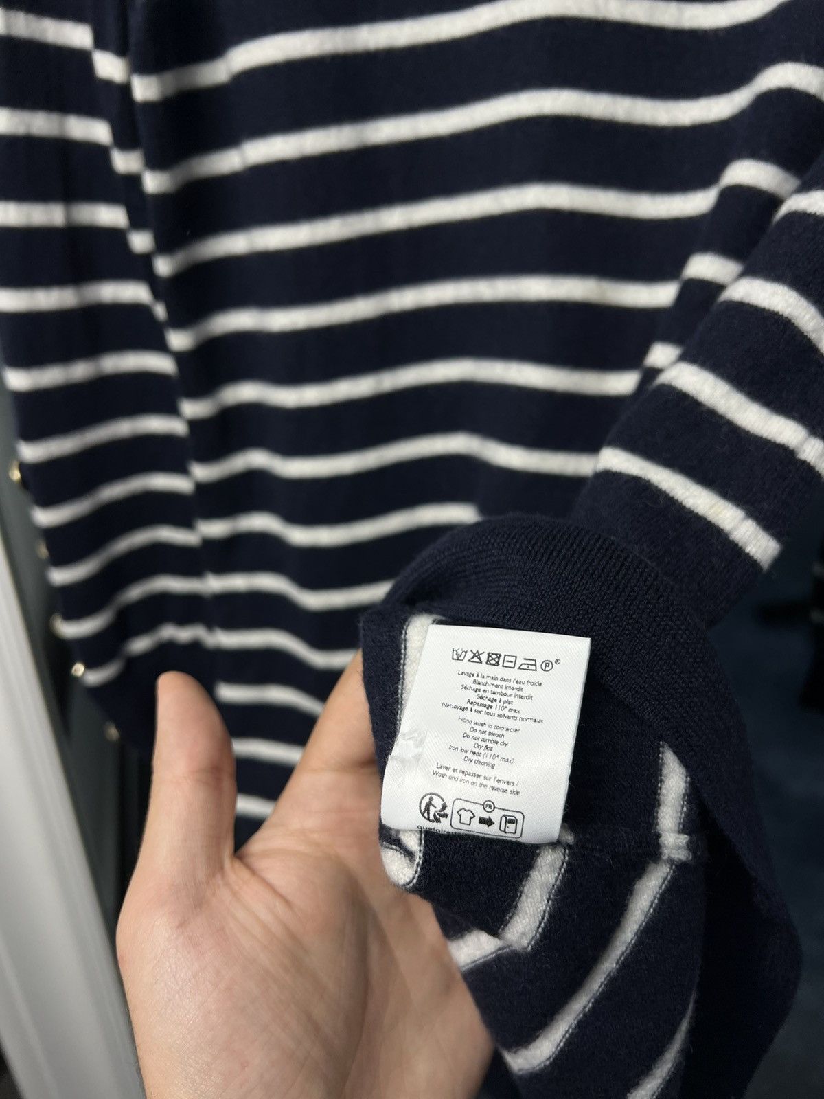 Designer × Sezane Sézane Paola Wool Knit Dress Navy / Ecru Size M Size M / US 6-8 / IT 42-44 - 12 Thumbnail