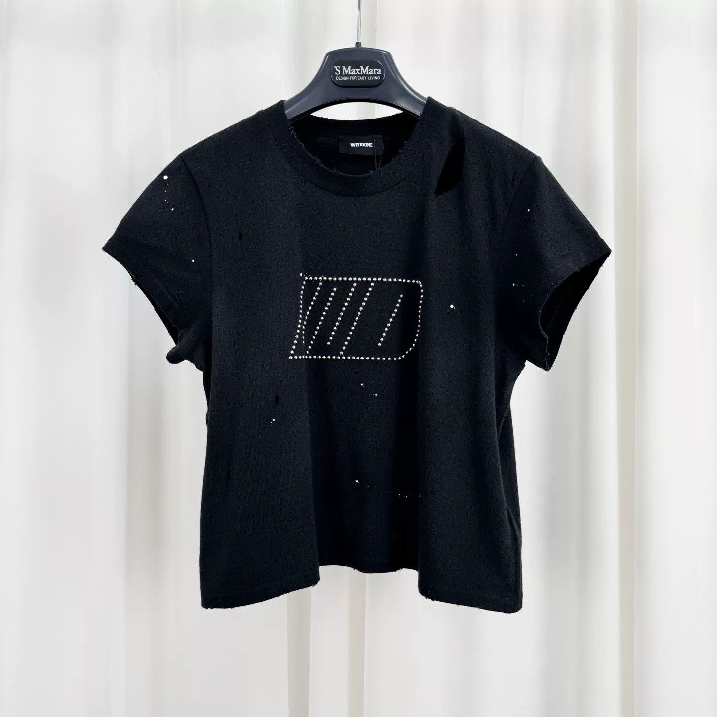 WE11DONE we11done black distressed short sleeve t-shirt Size XS / US 0-2 / IT 36-38 - 1 Thumbnail