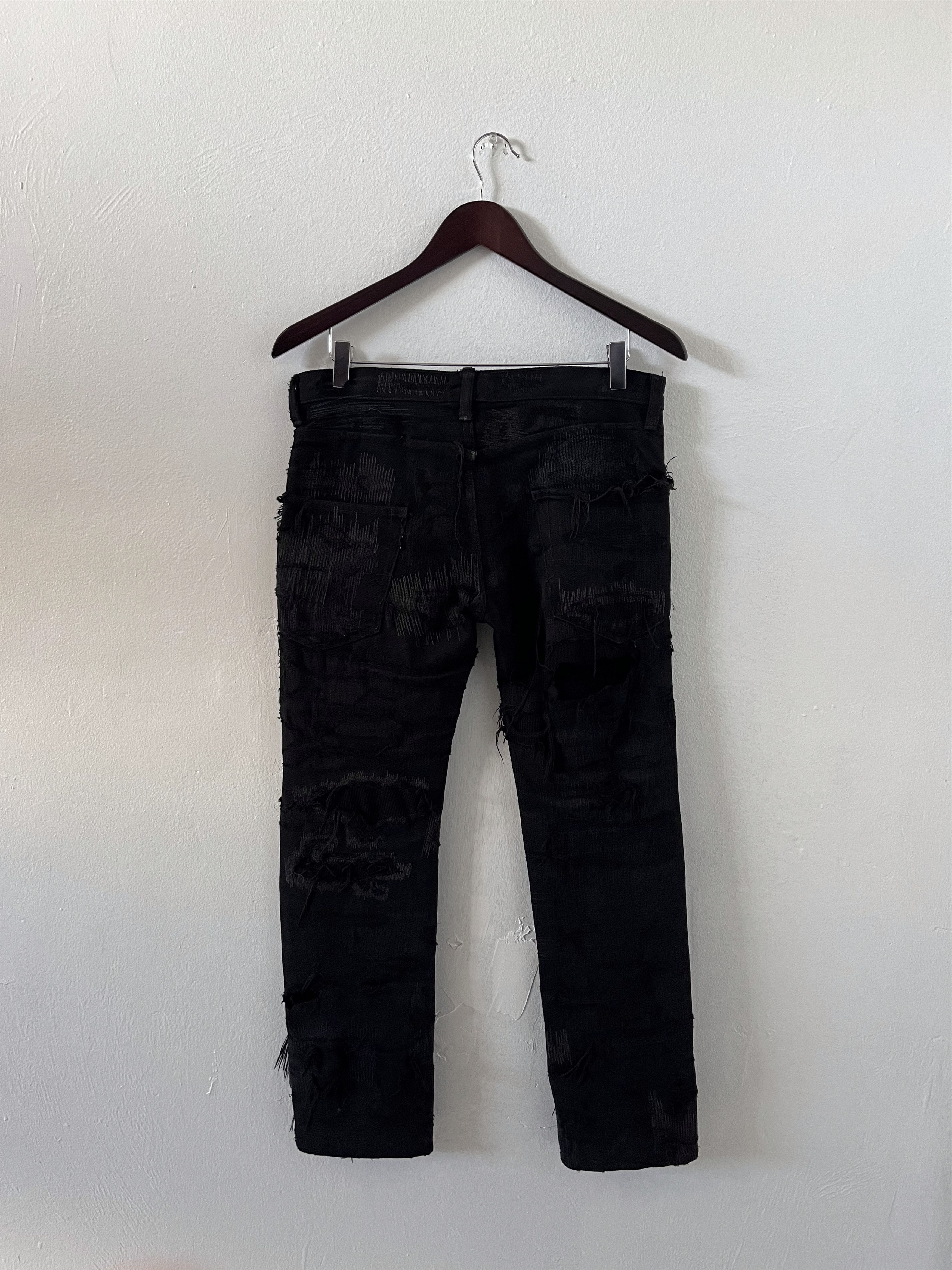 Undercover Undercover AW05 Arts & Crafts 85 Black Boro Denim Size US 29 - 2 Thumbnail