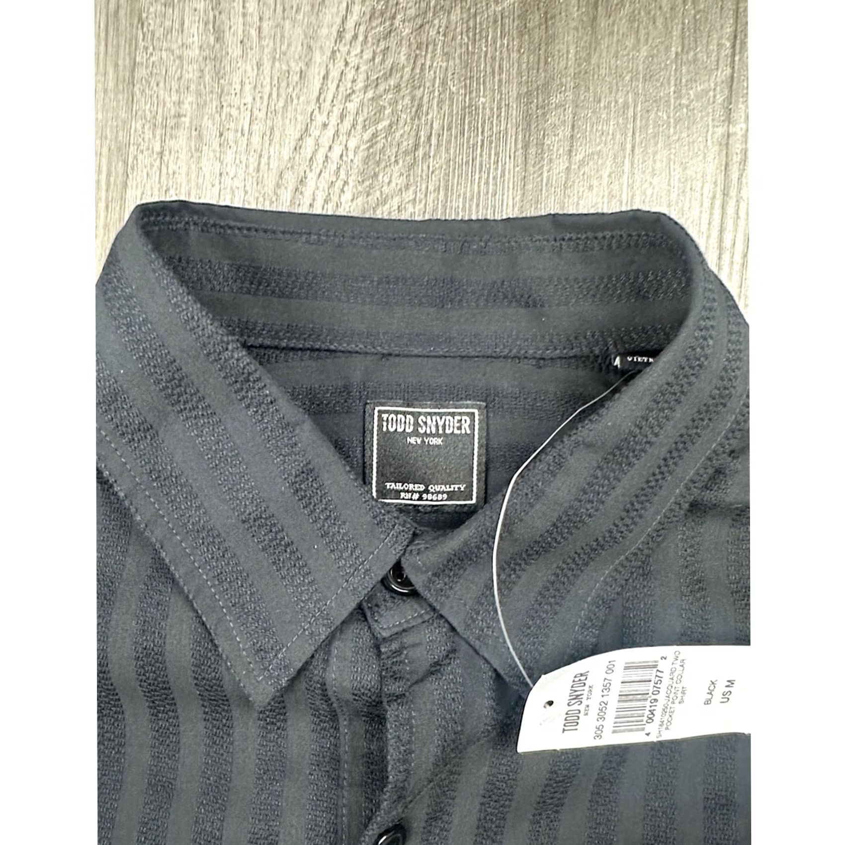 Todd Snyder Todd Snyder Jacquard Two Pocket Point Collar Black Long Sleeve Button Down Med Shirt Mens M Size US M / EU 48-50 / 2 - 5 Thumbnail
