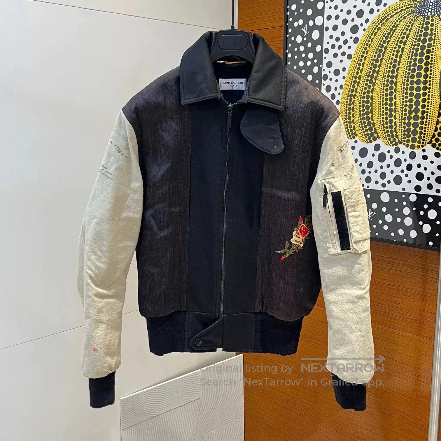 Saint Laurent Paris Saint Laurent Women's Embroidered Bomber Jacket. Size XXS / US 00 / IT 34 - 1 Thumbnail