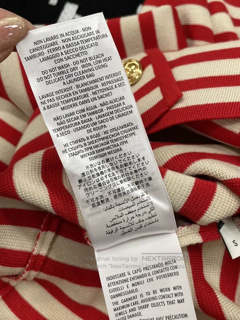 Gucci Gucci Red and white striped gold button cardigan coat Size S / US 4 / IT 40 - 8 Thumbnail