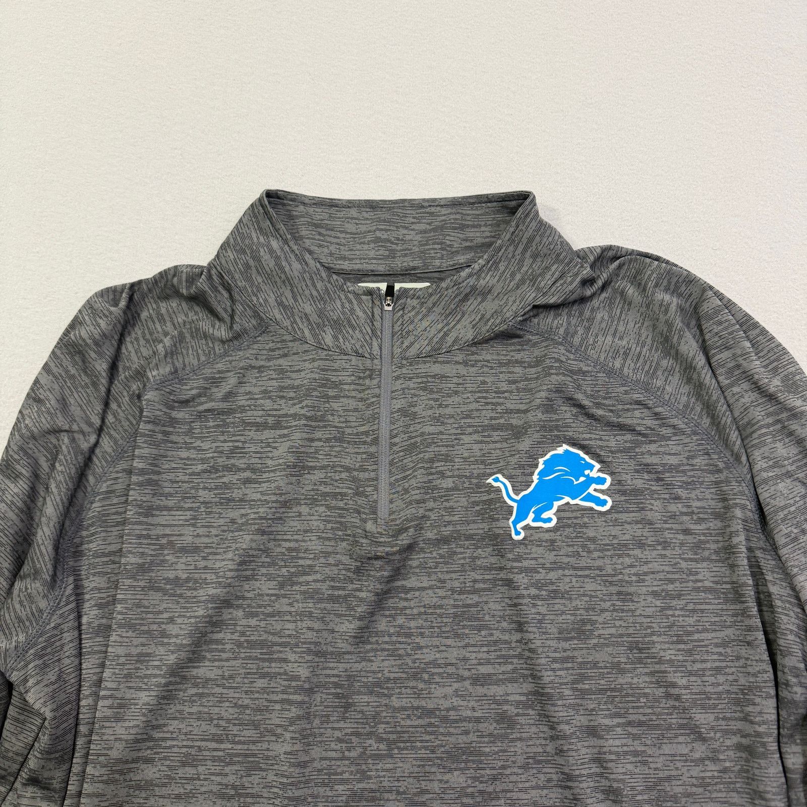 NFL Detroit Lions Quarter Zip Pullover Men's 2XL XXL Gray Blue Size US XXL / EU 58 / 5 - 2 Thumbnail