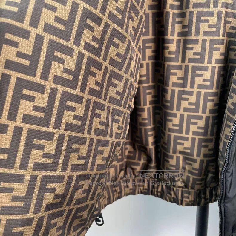 Fendi Fendi Reversible Cotton Jacket, Black-Brown Size L / US 10 / IT 46 - 3 Thumbnail