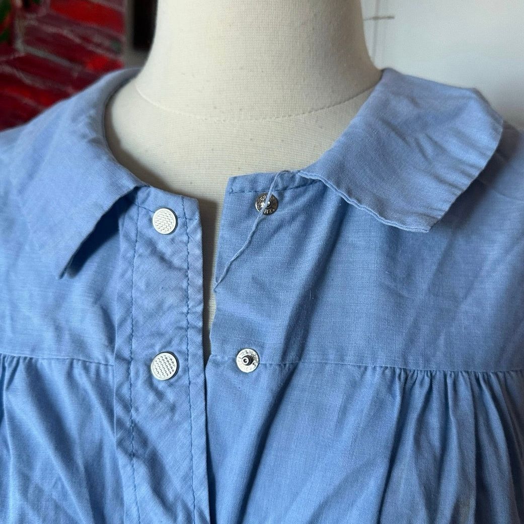 Other no brand blue button up red floral embroidered dress Size XL / US 12-14 / IT 48-50 - 3 Thumbnail