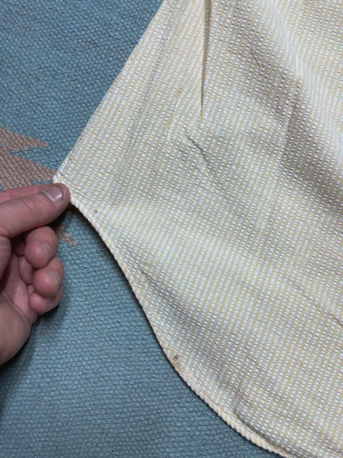 Vintage 1950s 60s button shirt seersucker striped textured medium Size US M / EU 48-50 / 2 - 10 Thumbnail