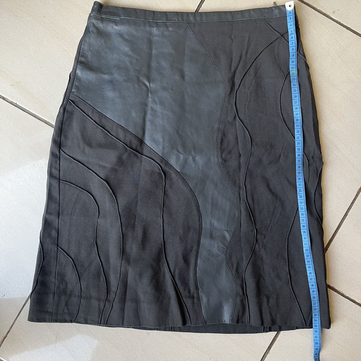 Versace × Versus Versace Versus Versace Slim Fit Leather Linen Skirt Size 28" / US 6 / IT 42 - 1 Thumbnail