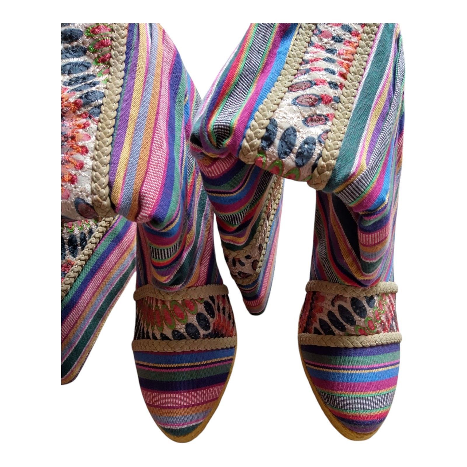Other Women's Tapestry Knee High Boots, Size 10, Micheal Antonio Size US 10 / IT 40 - 3 Thumbnail