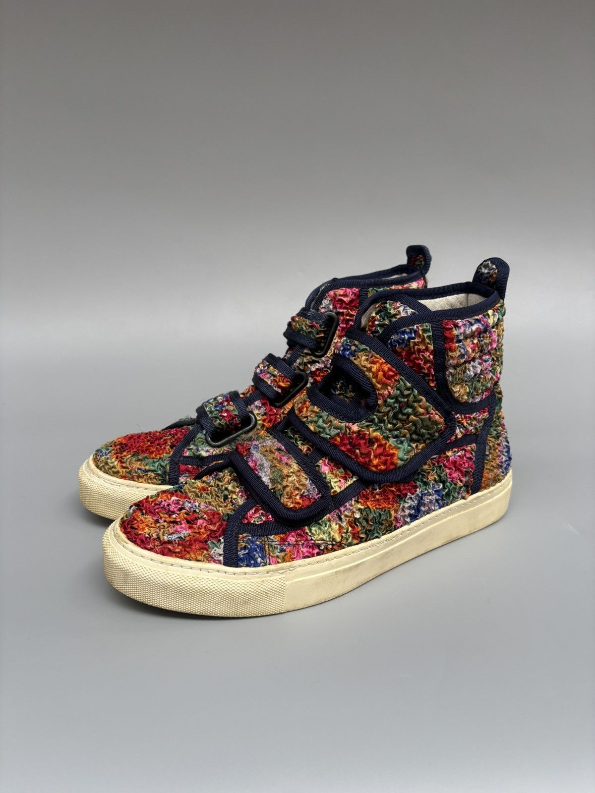 Raf Simons S/S 2013 Raf Simons Velcro Floral High Top Sneakers Size US 7 / EU 40 - 4 Thumbnail