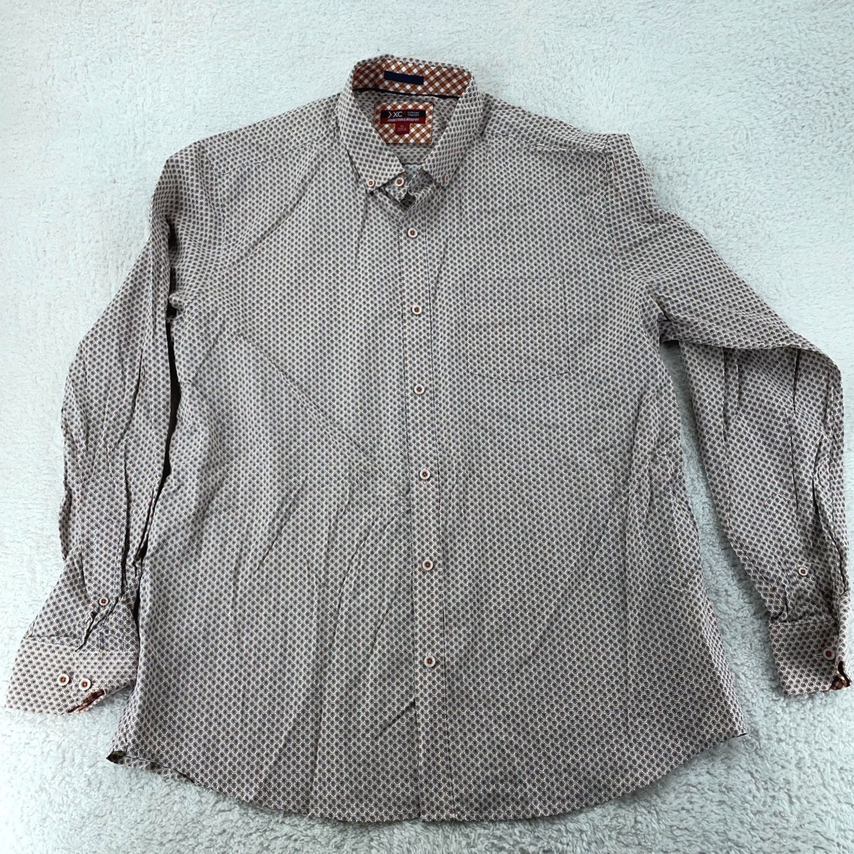 Johnston & Murphy Johnston & Murphy Shirt Mens XL Multi Geo Print XC4 Button-Down Easy Care Breathable Pockets Casual Geometric Size US XL / EU 56 / 4 - 2 Thumbnail