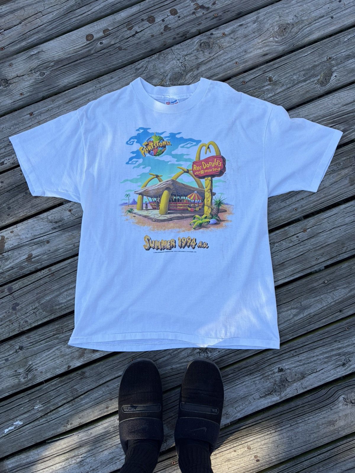 Vintage Vintage 1994 Mcdonalds x Flintstones collaboration shirt Size US XL / EU 56 / 4 - 1 Thumbnail