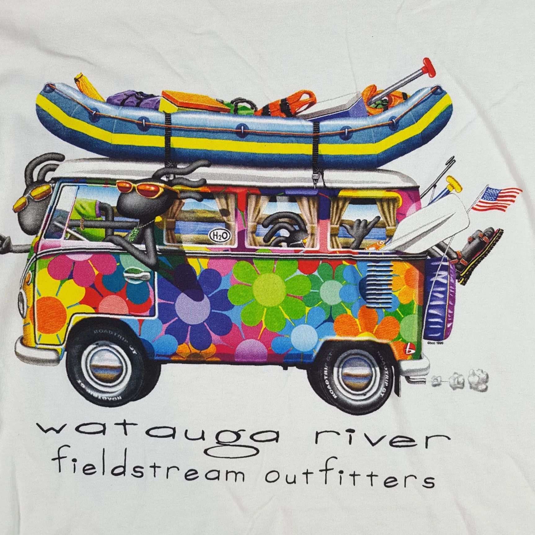 Vintage VINTAGE 90s Backcountry Clothing Watauga River Hippie VW Bus 2XL White T-Shirt Flower Nature Retro Mens Size US XXL / EU 58 / 5 - 3 Thumbnail