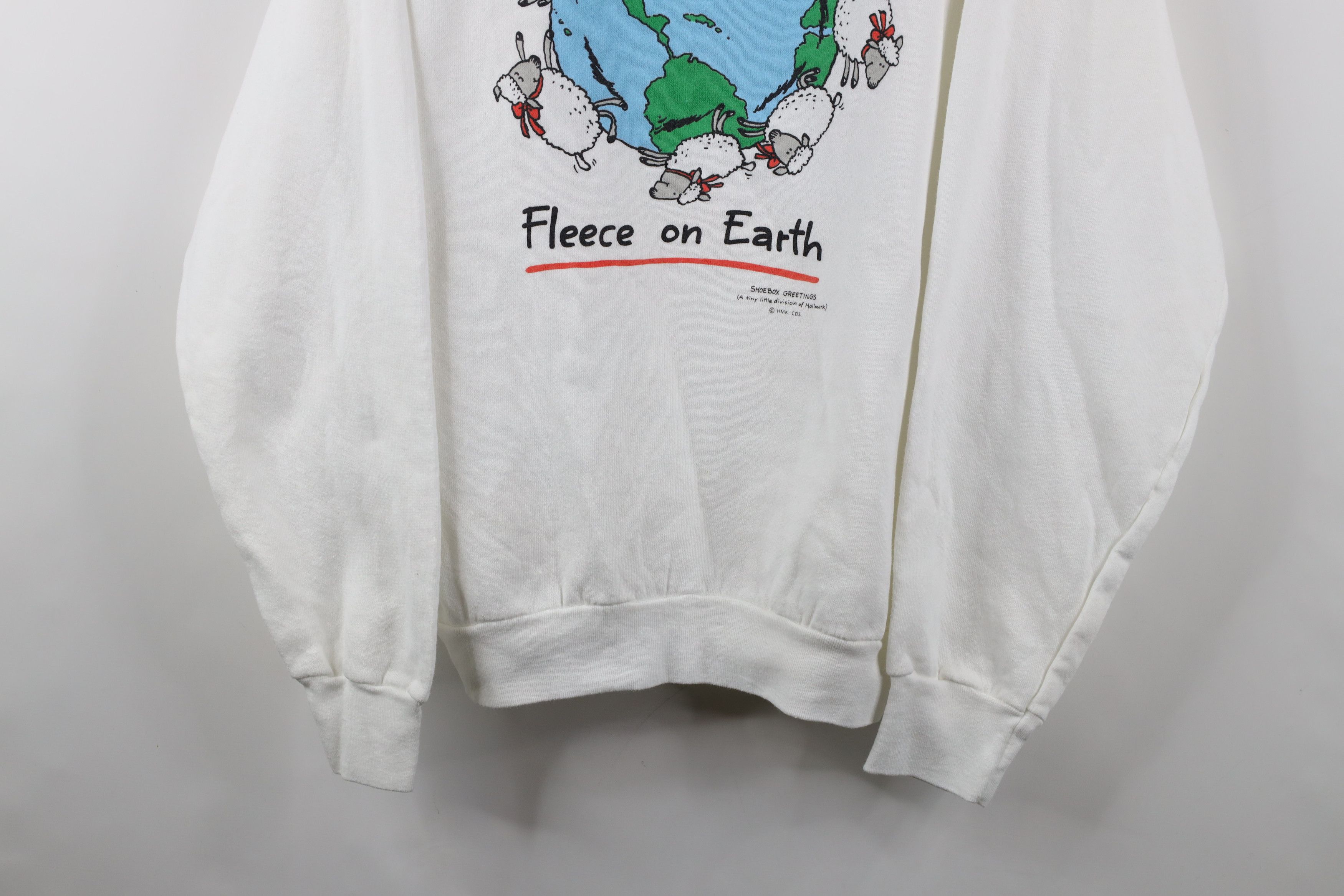 Vintage Vintage 90s Streetwear Sheep Fleece On Earth Sweatshirt USA Size XL / US 12-14 / IT 48-50 - 3 Thumbnail