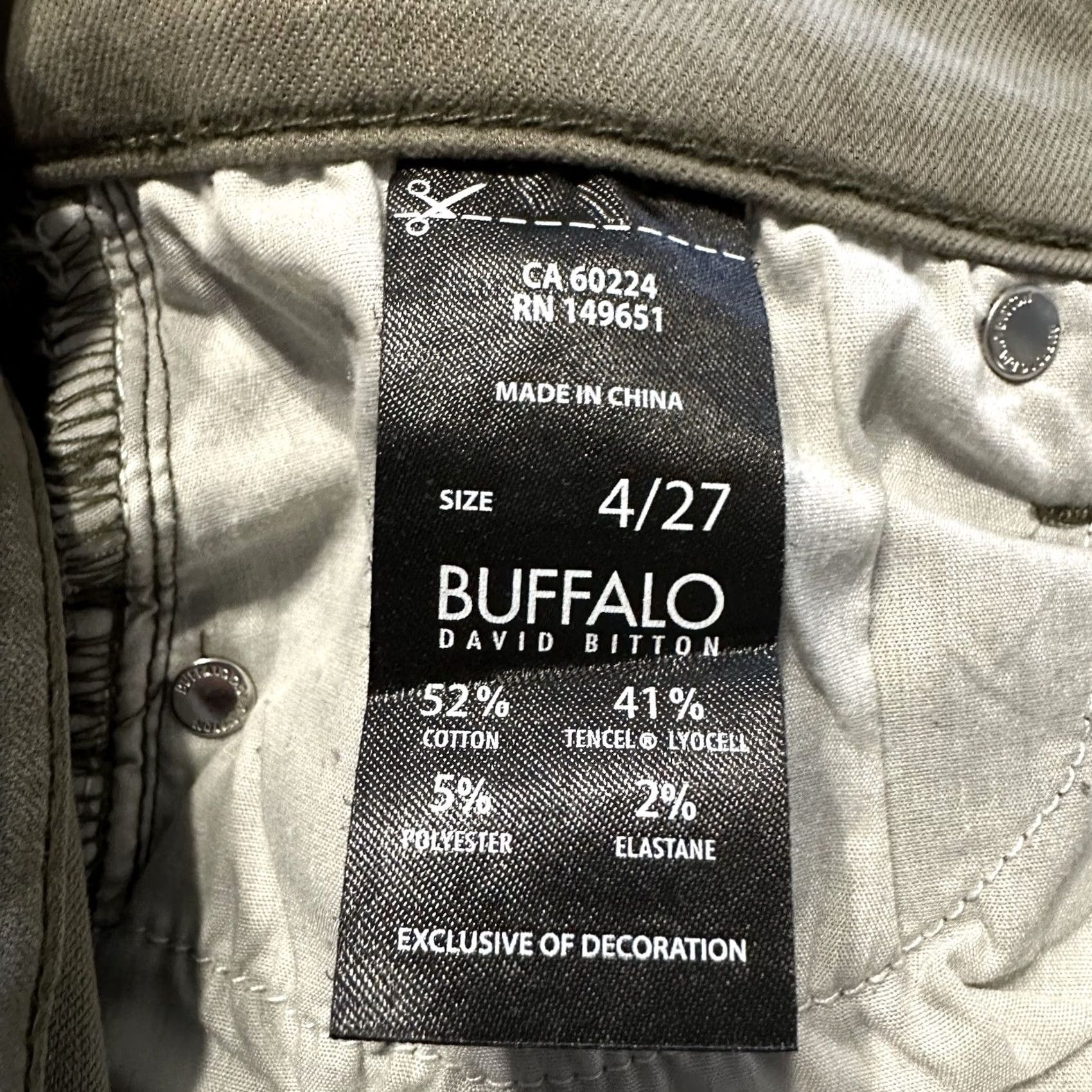 Vintage Buffalo Jeans Womens 27x27 Havana High Rise Ankle Army Green Buffalo David Bitton Slim Button Zip 4 XS? Size 27" / US 4 / IT 40 - 7 Thumbnail