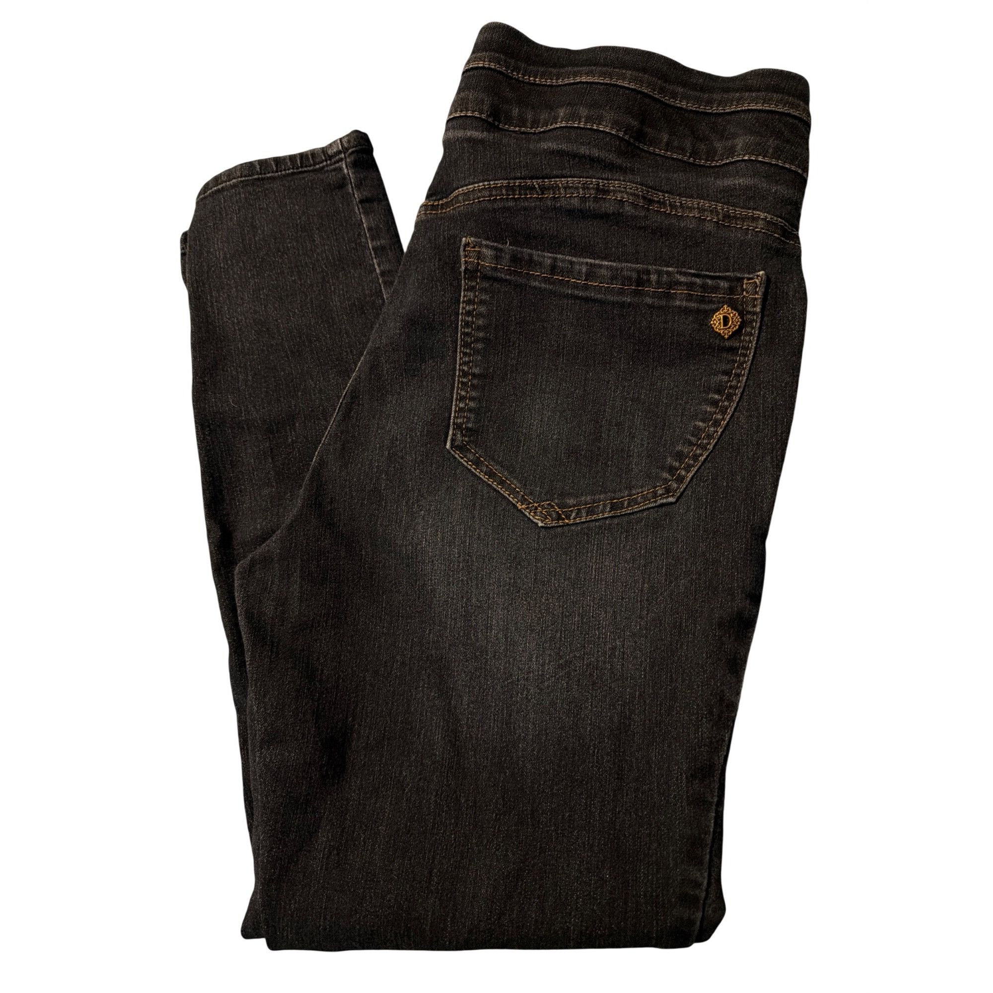 Other Democracy Ab Solution Slimming Dark Blue Denim Jeans Pull On Size 34" / US 12 / IT 48 - 3 Thumbnail