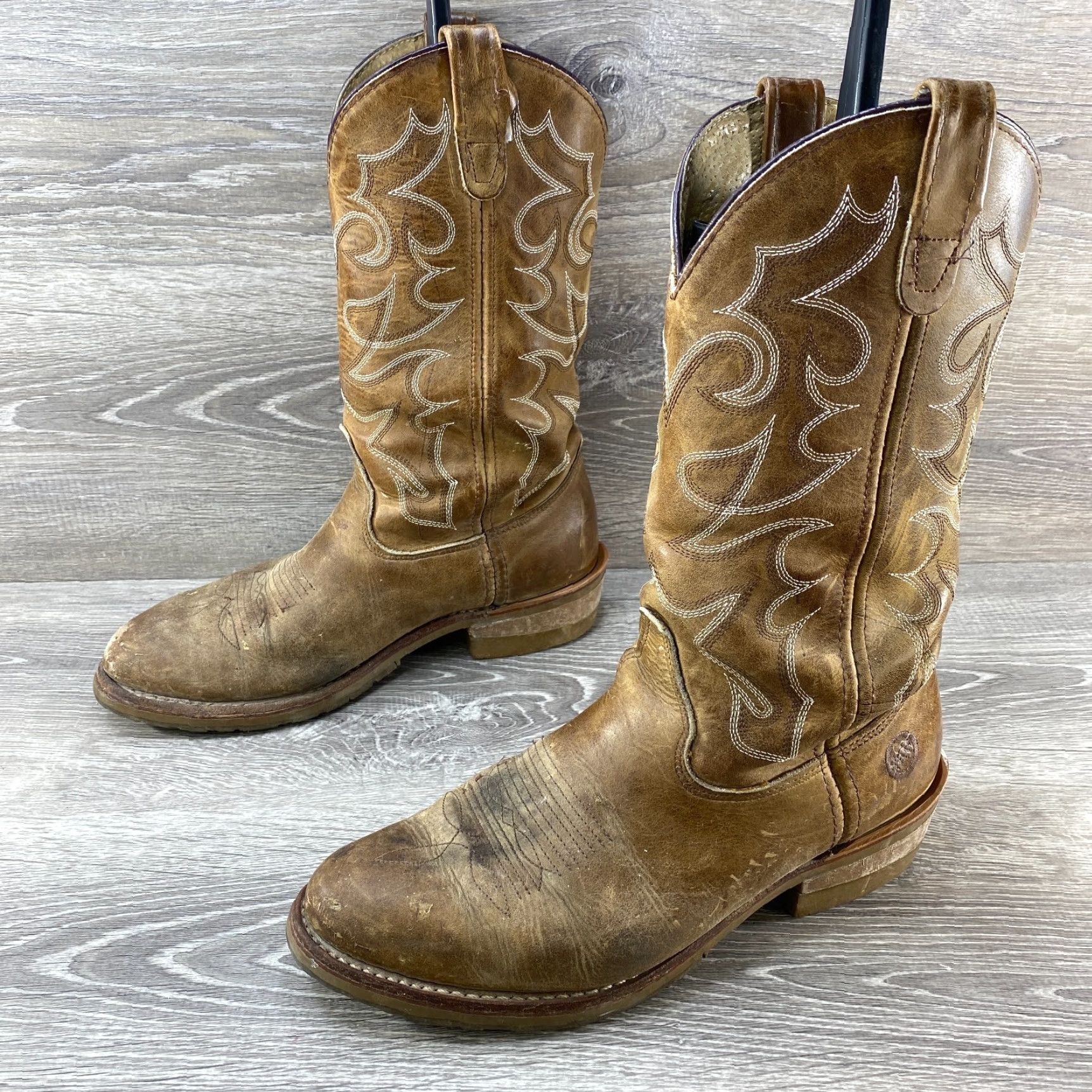 Doublet Double H DH1552 Brown Leather Cowboy Western Work Boots Mens Size 8.5 D Made USA Size US 9 / EU 42 - 5 Thumbnail