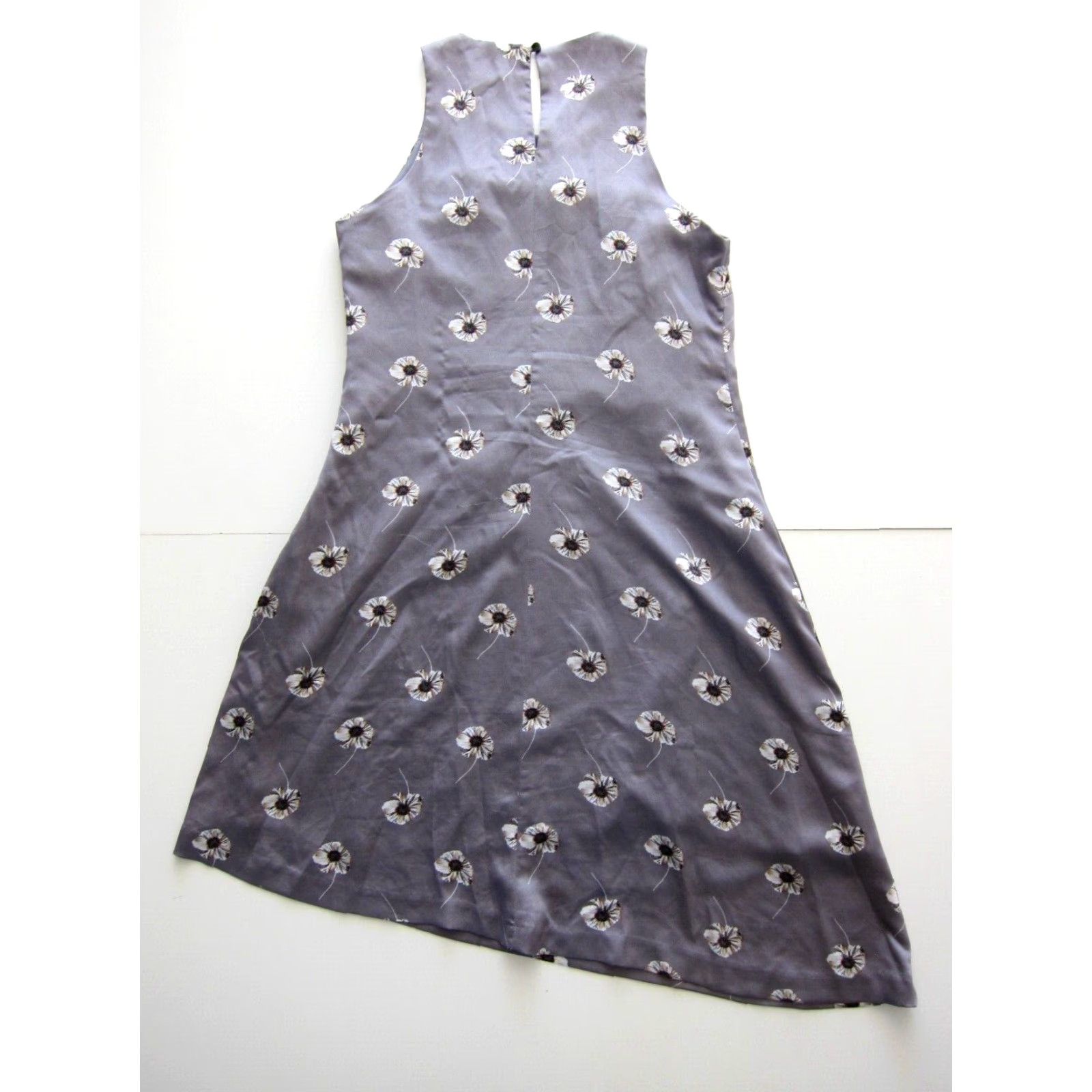 Banana Republic Banana Republic Grey Floral Satin Sleeveless Sheath Tank Tunic Dress P Small Martina? Size S / US 4 / IT 40 - 2 Thumbnail