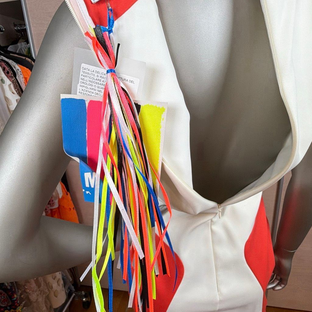 MSGM NWT MSGM Colorblock Bodycon Dress White Orange Sleeveless Italy 4 / 6 (068) Size M / US 6-8 / IT 42-44 - 8 Thumbnail