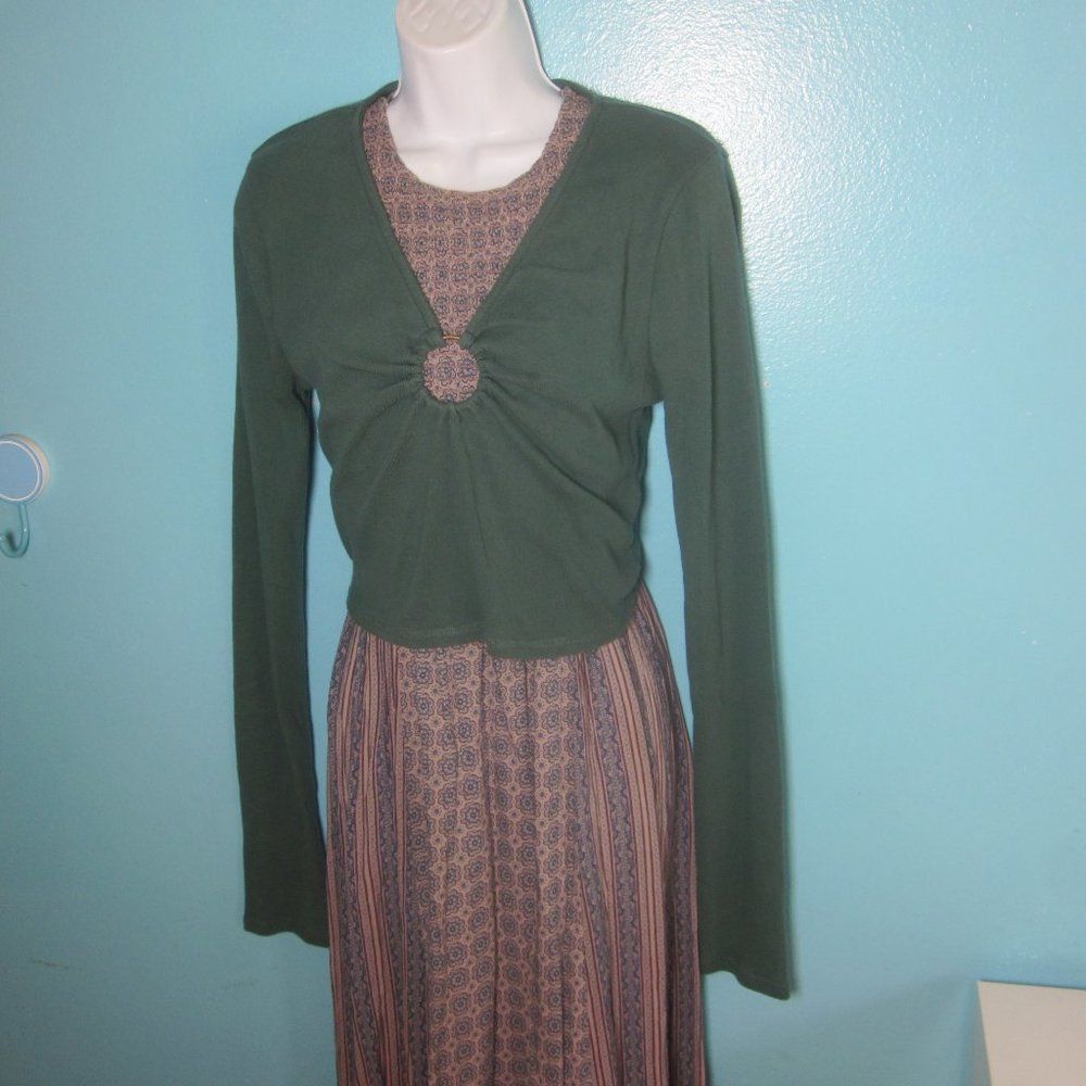 Free People Free People Green Cropped Tee Long Sleeve Womens Cotton Top Size XL Size XL / US 12-14 / IT 48-50 - 4 Thumbnail