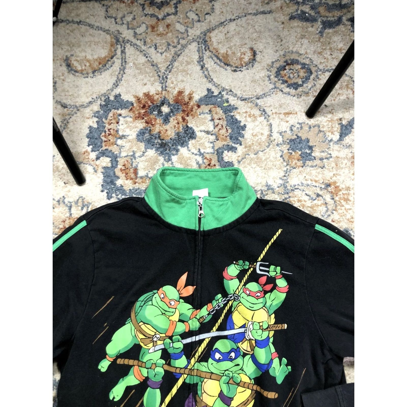 Vintage Mighty Fine Teenage Mutant Ninja Turtles Track Jacket Mens XL Black Full Zip Size US XL / EU 56 / 4 - 2 Thumbnail