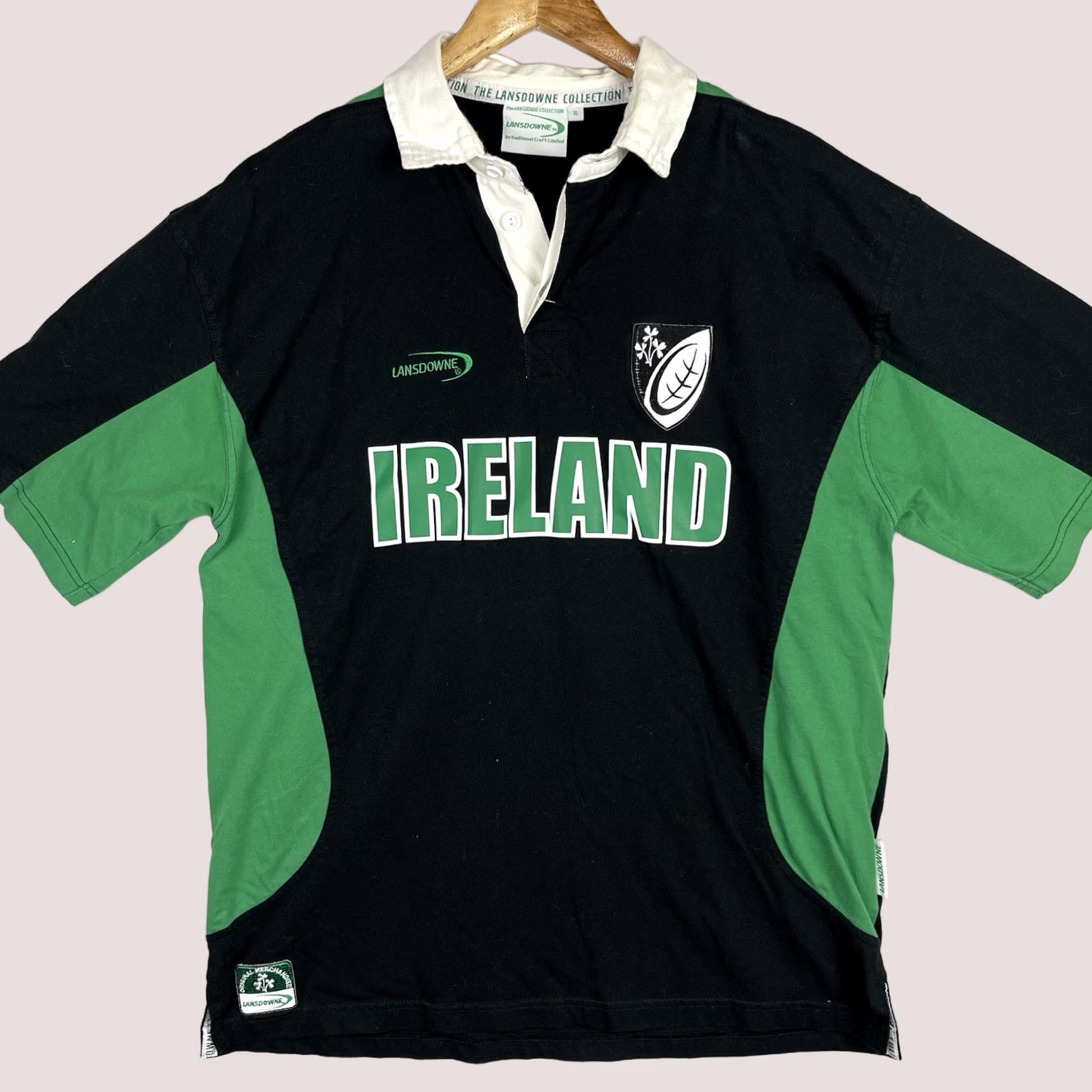 Vintage Ireland Rugby Polo Shirt Mens XL Black Lansdowne Uniform Jersey Collared Shirt Size US XL / EU 56 / 4 - 1 Thumbnail